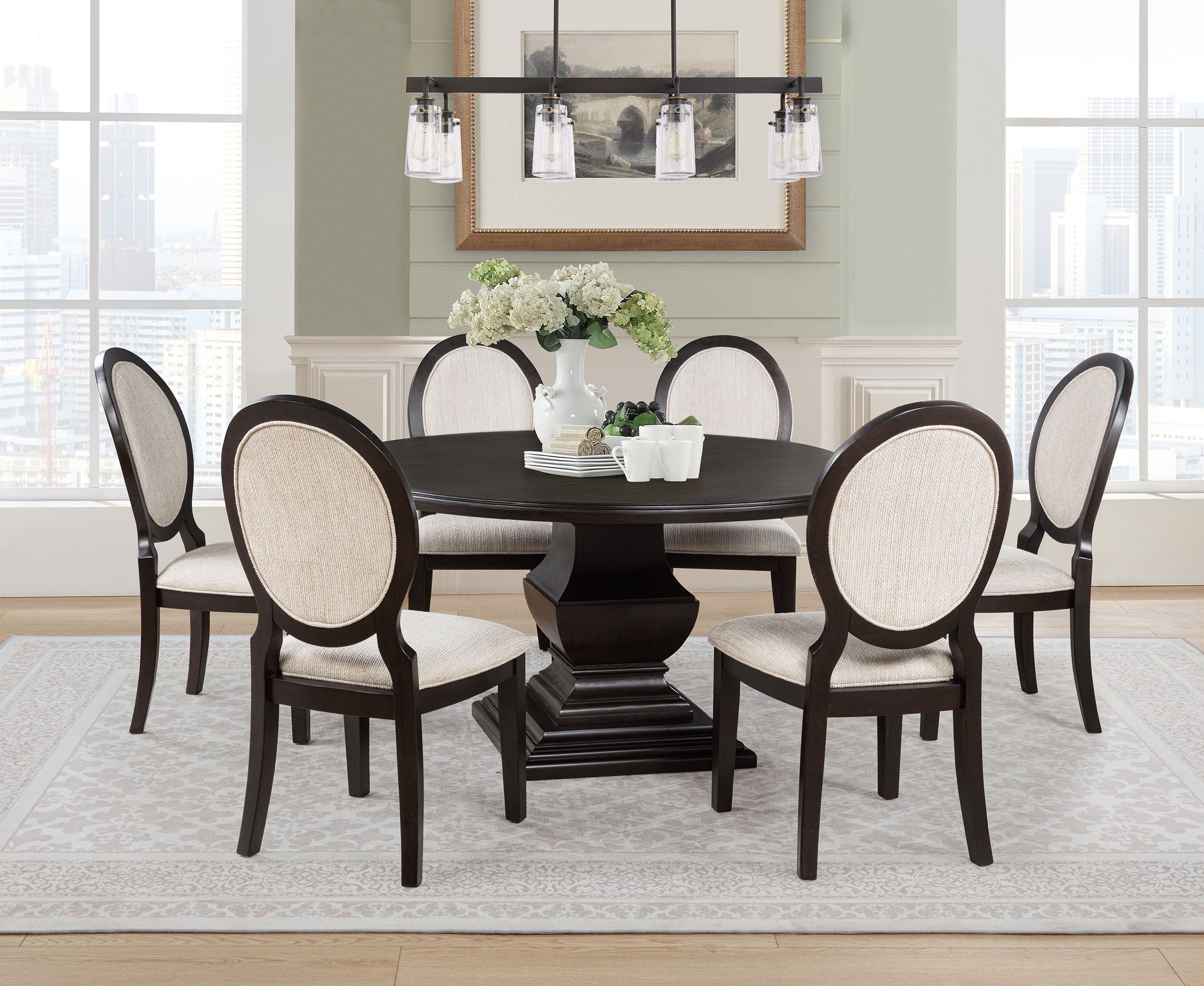 Twyla 60-inch Round Wood Dining Room Table Dark Cocoa-
