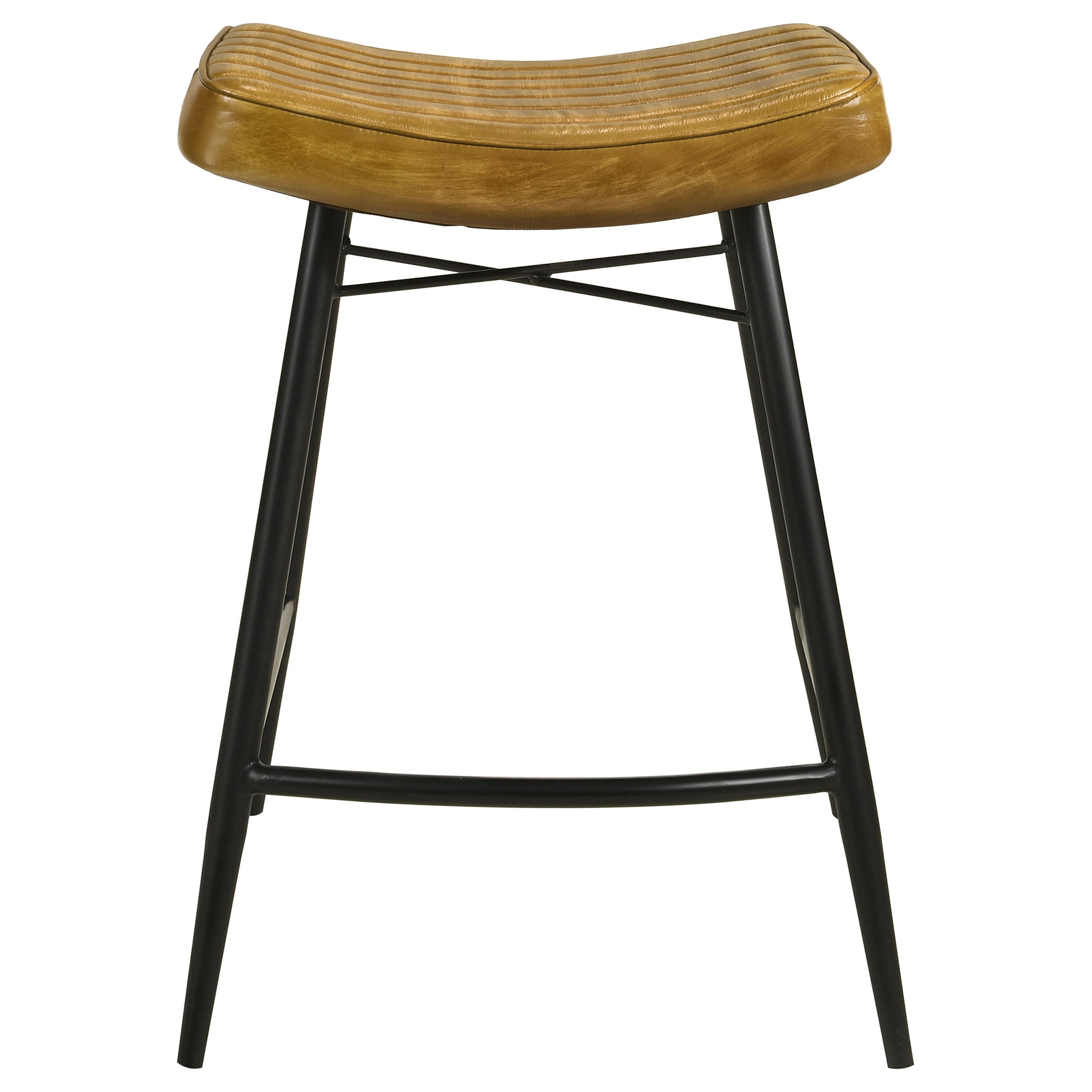 Bayu Leather Upholstered Counter Stool Camel (Set of 2)-