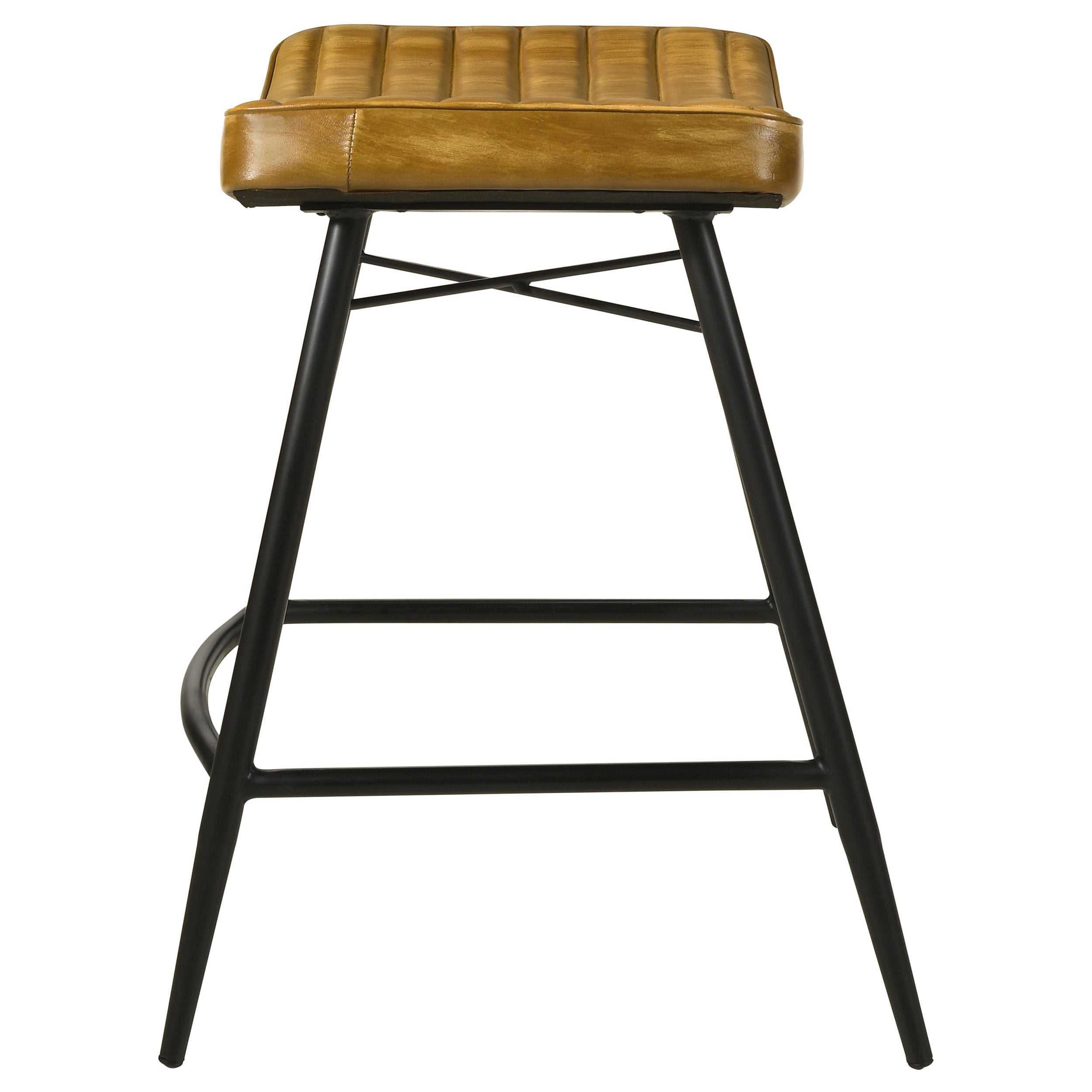 Bayu Leather Upholstered Counter Stool Camel (Set of 2)-