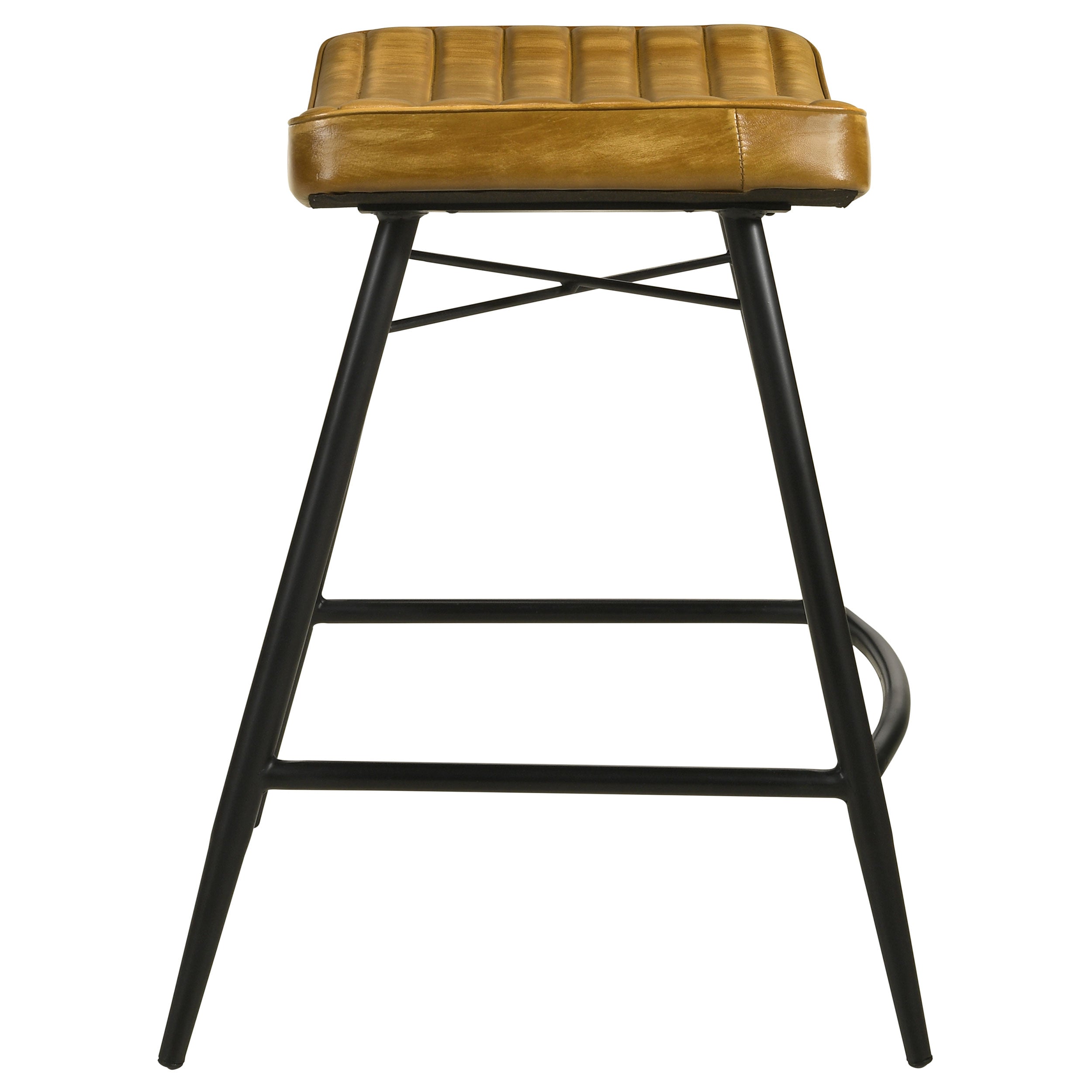 Bayu Leather Upholstered Counter Stool Camel (Set of 2)-
