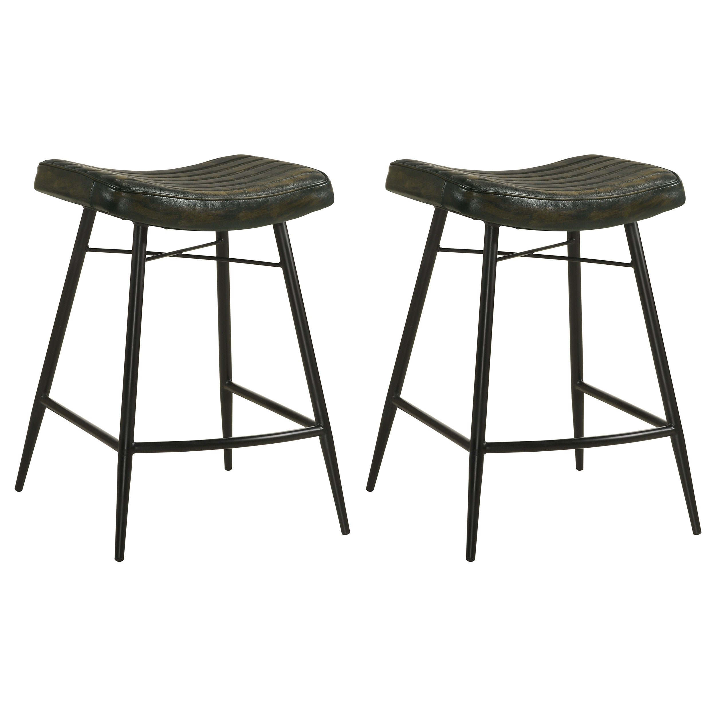 Bayu Leather Upholstered Counter Stool Espresso (Set of 2)-