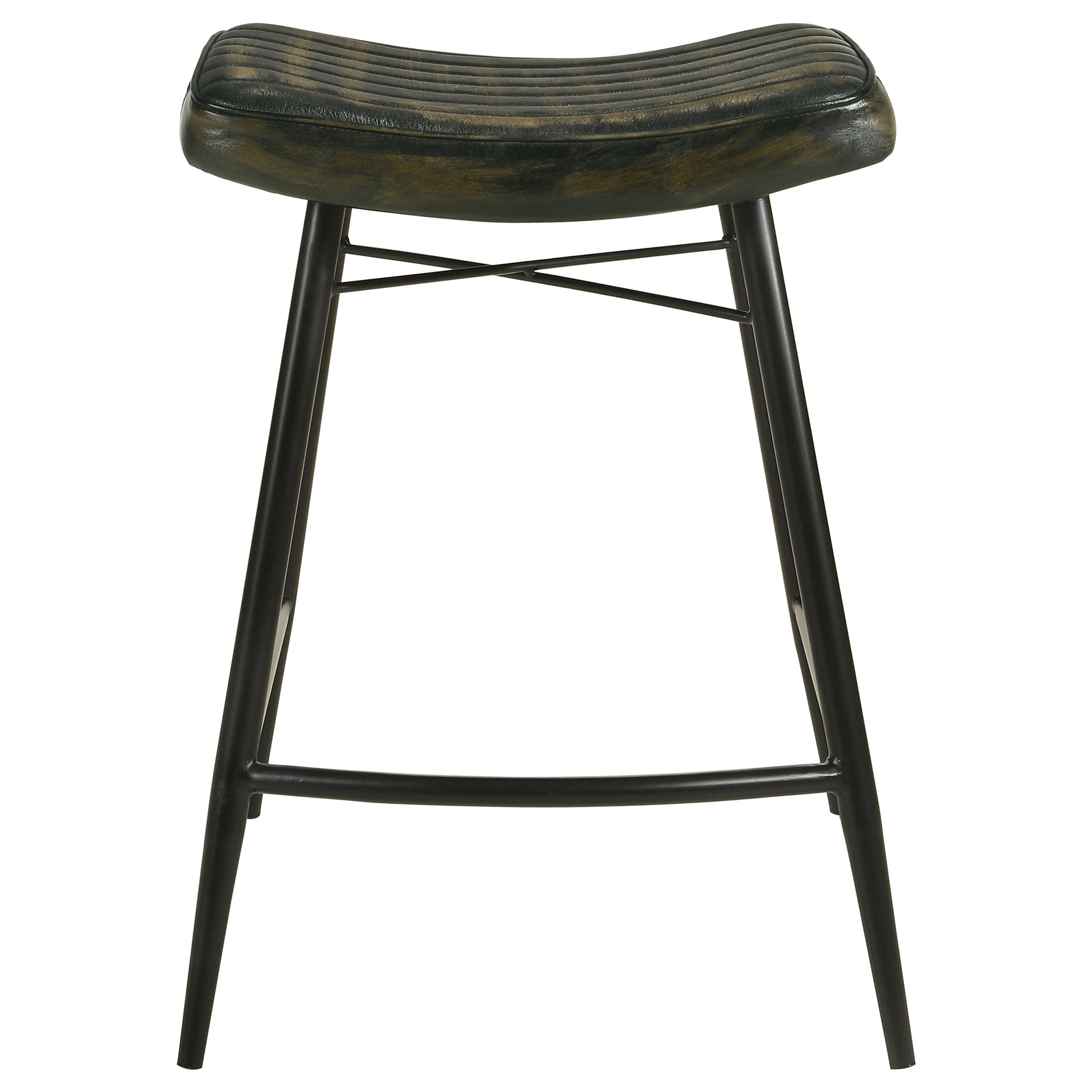 Bayu Leather Upholstered Counter Stool Espresso (Set of 2)-