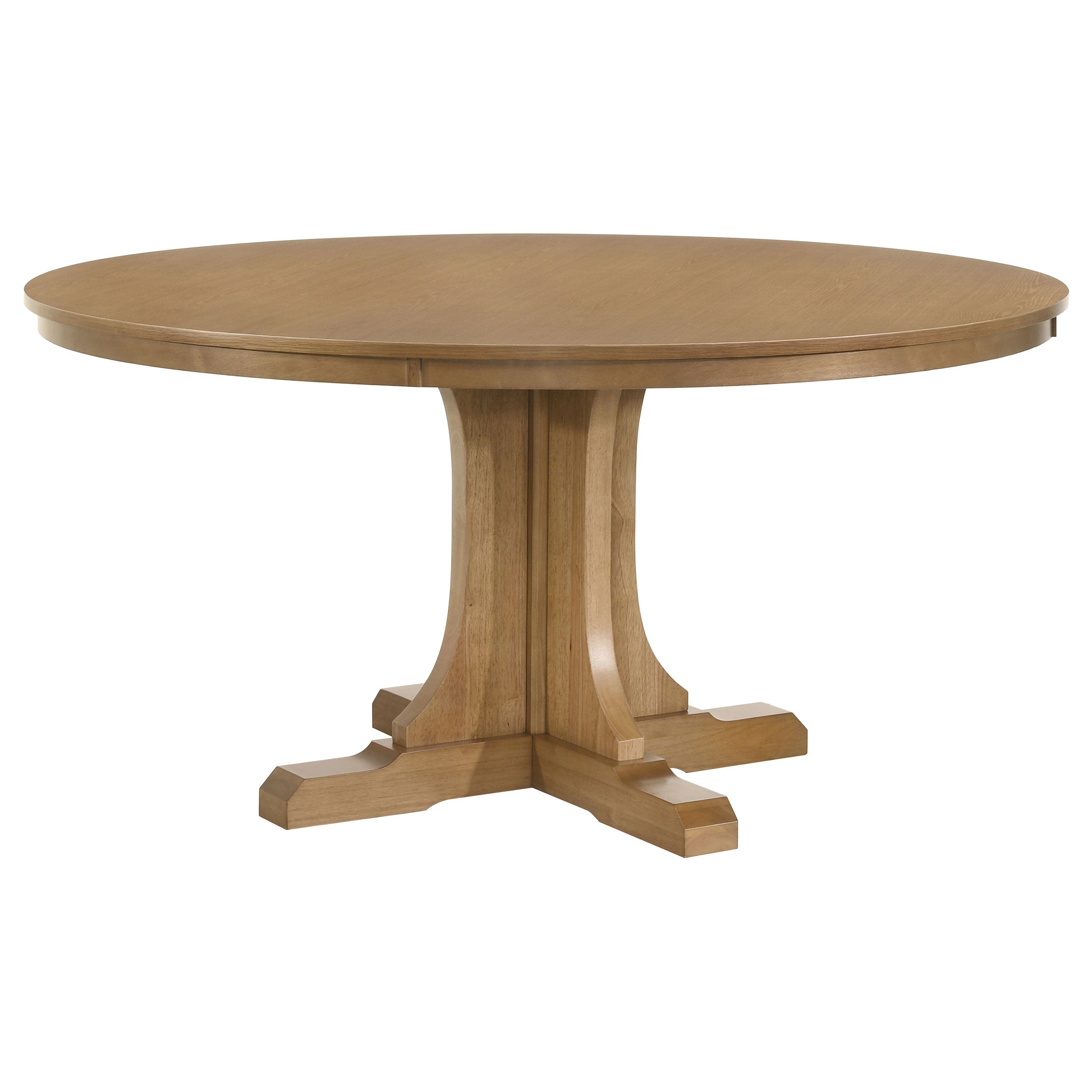 Hartville 60-inch Round Dining Table Natural Light Brown-