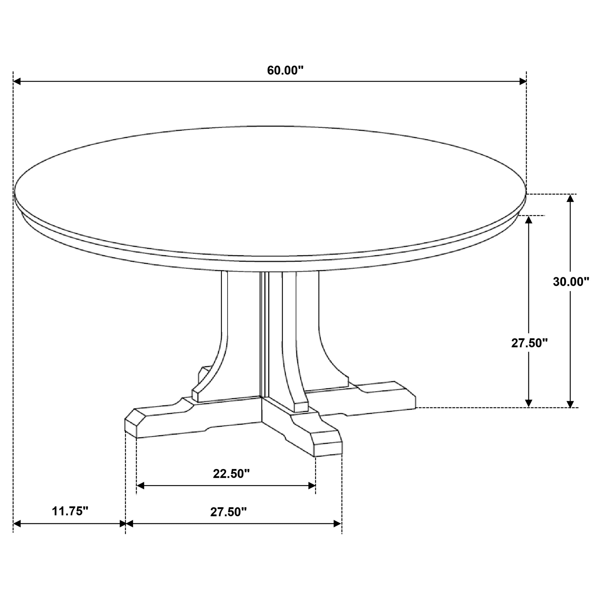 Hartville 60-inch Round Dining Table Natural Light Brown-