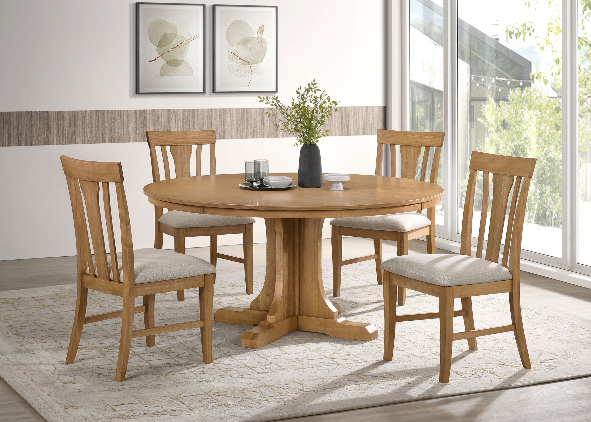 Hartville Dining Side Chair Natural Light Brown (Set of 2)-