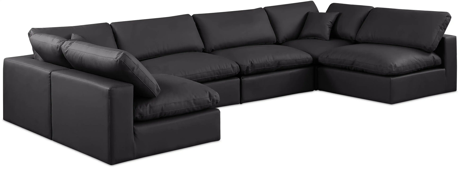 Comfy - 6 Piece Faux Leather Modular Armless Sectional - Best Buy Furniture