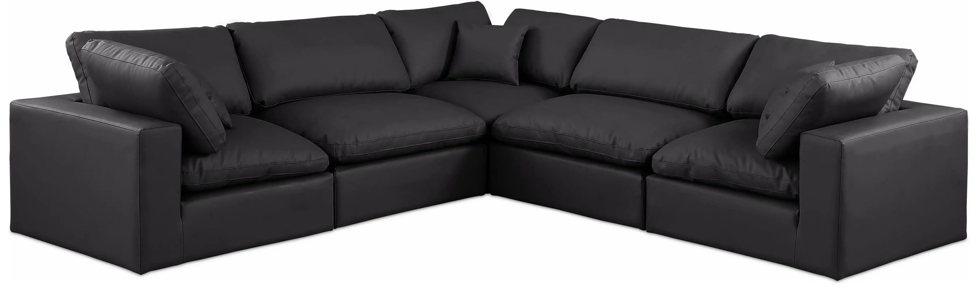 Comfy - 5 Piece Faux Leather Modular Corner Sectional - Best Buy Furniture