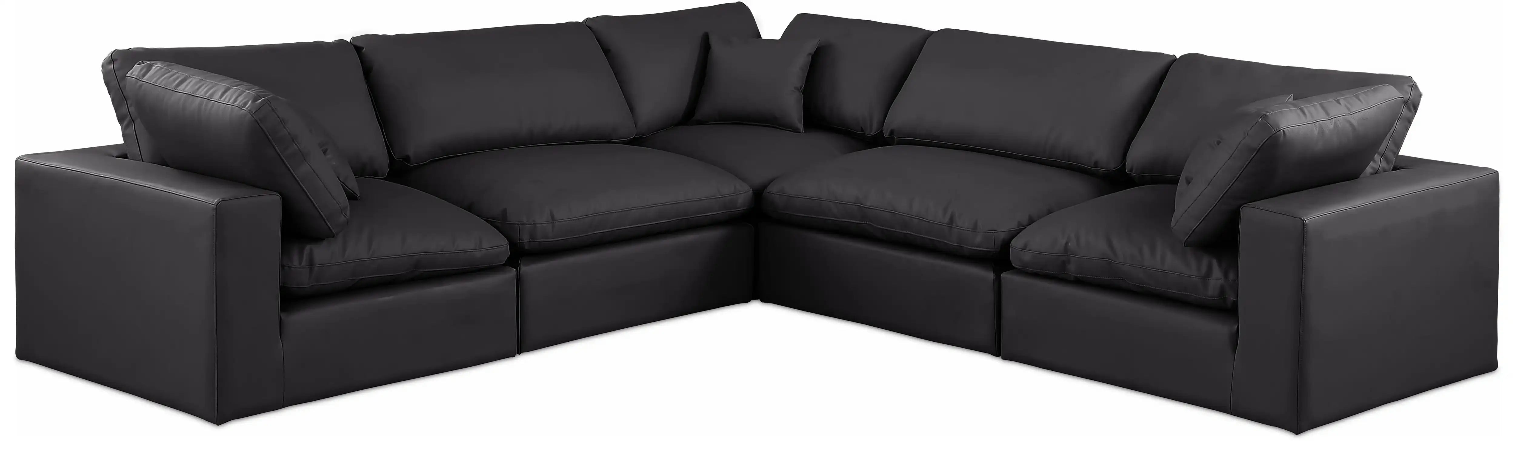Comfy - 5 Piece Faux Leather Modular Corner Sectional - Best Buy Furniture