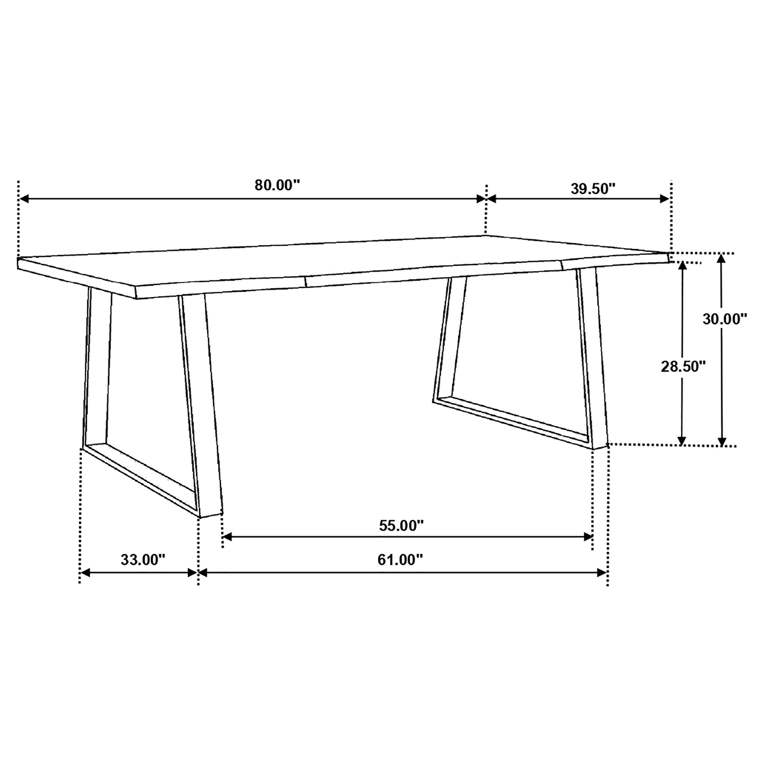Ditman 80-inch Live Edge Dining Table Grey Sheesham-CoasterElevations