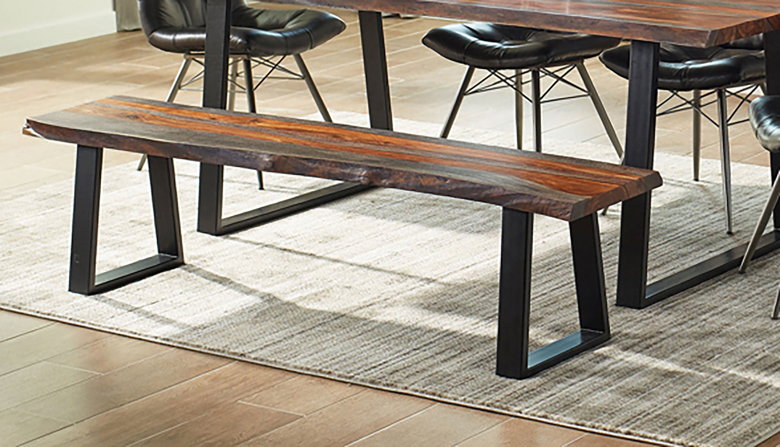 Ditman Live Edge Wood Dining Bench Grey Sheesham-CoasterElevations