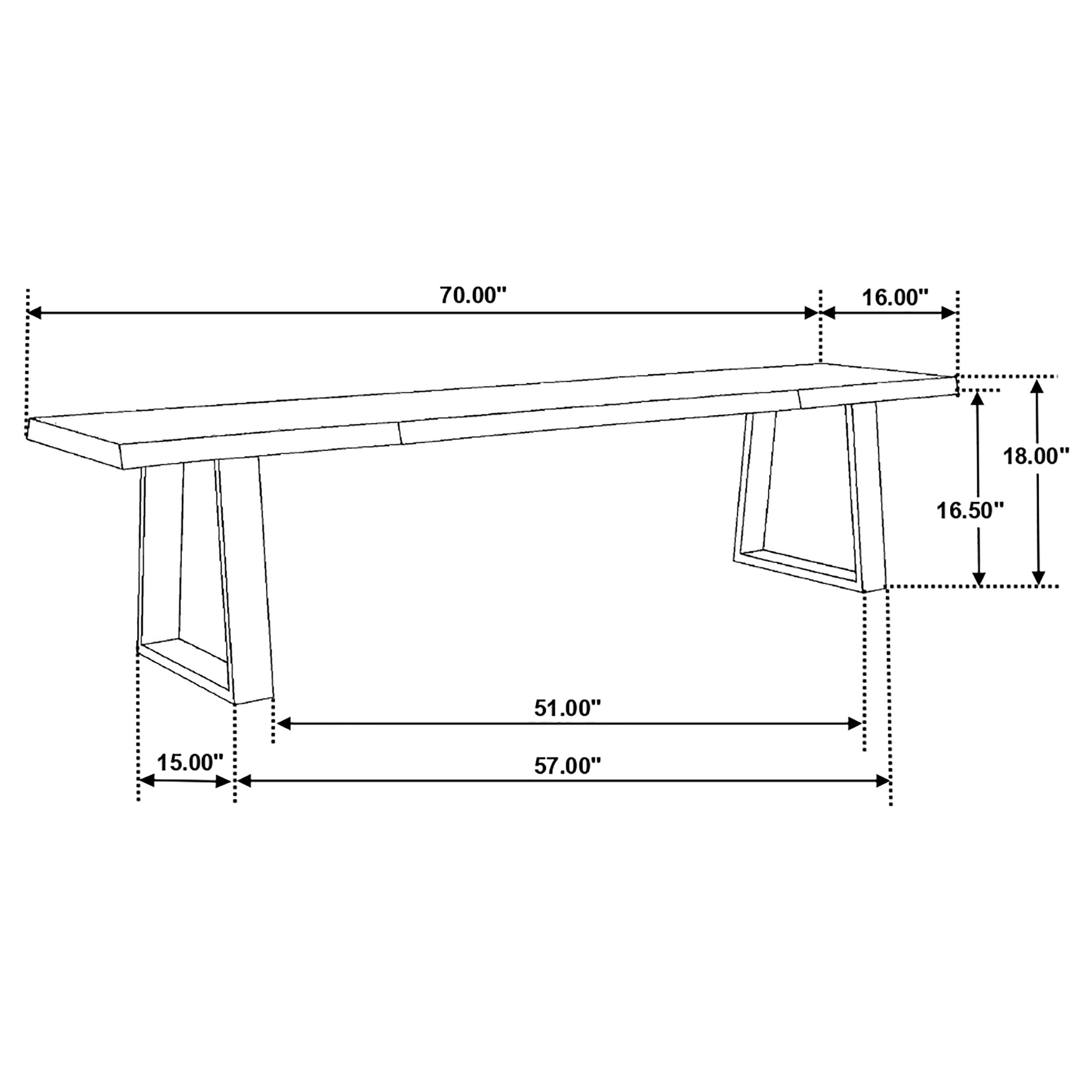 Ditman Live Edge Wood Dining Bench Grey Sheesham-CoasterElevations