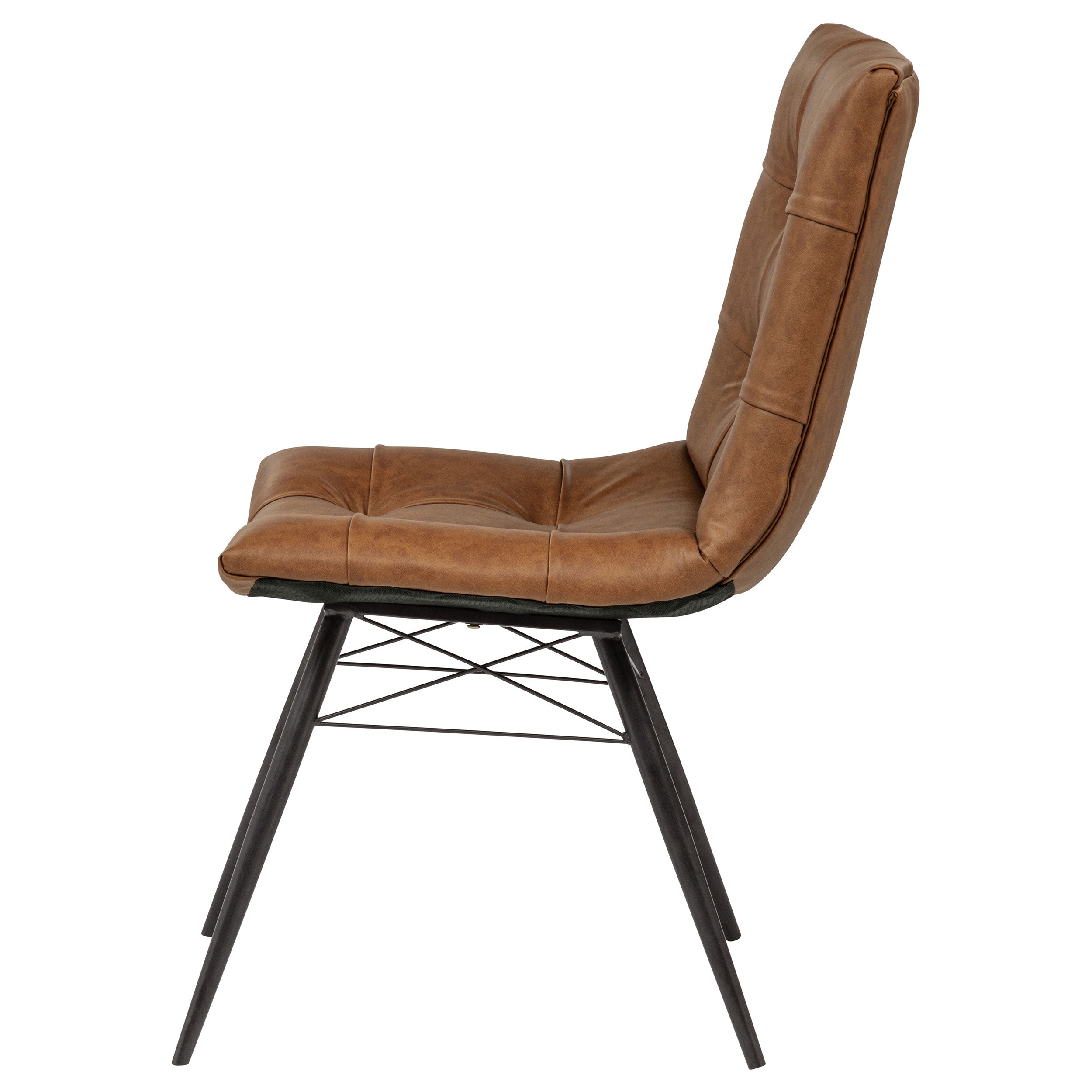 Aiken Faux Leather Upholstered Dining Side Chair Saddle Brown (Set of 4)-