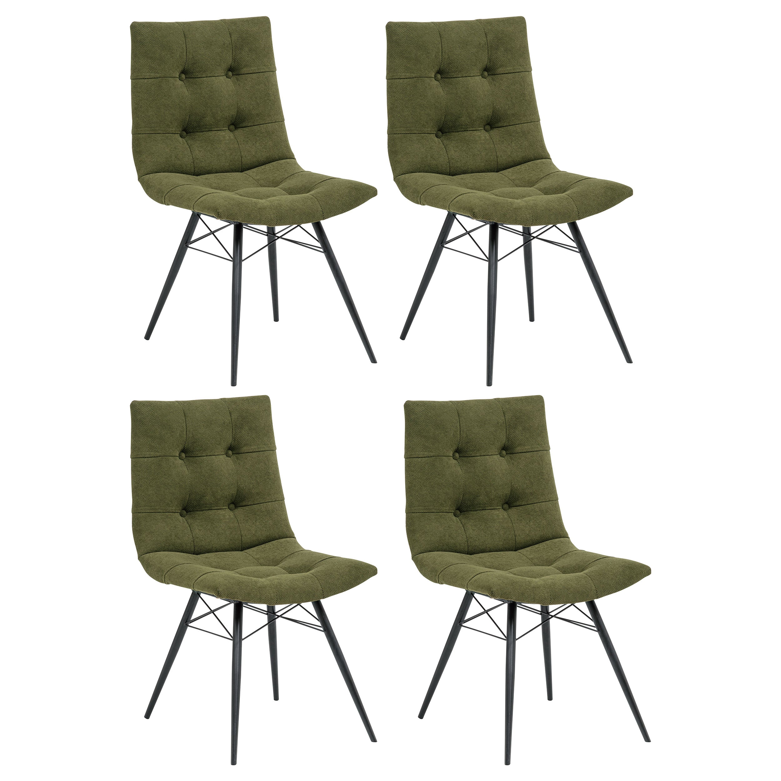 Aiken Fabric Upholstered Dining Side Chair Saddle Forest Green (Set of 4)-