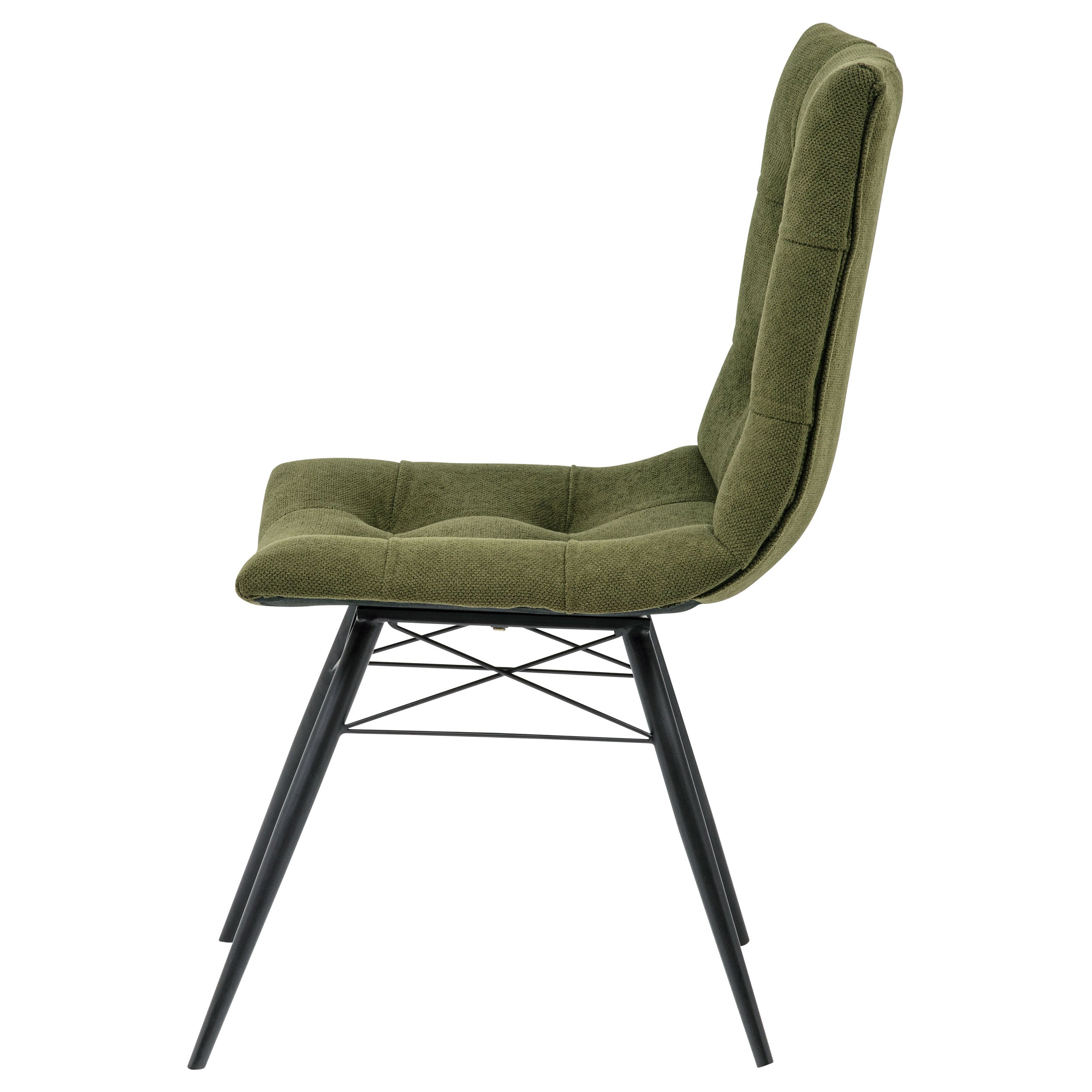 Aiken Fabric Upholstered Dining Side Chair Saddle Forest Green (Set of 4)-