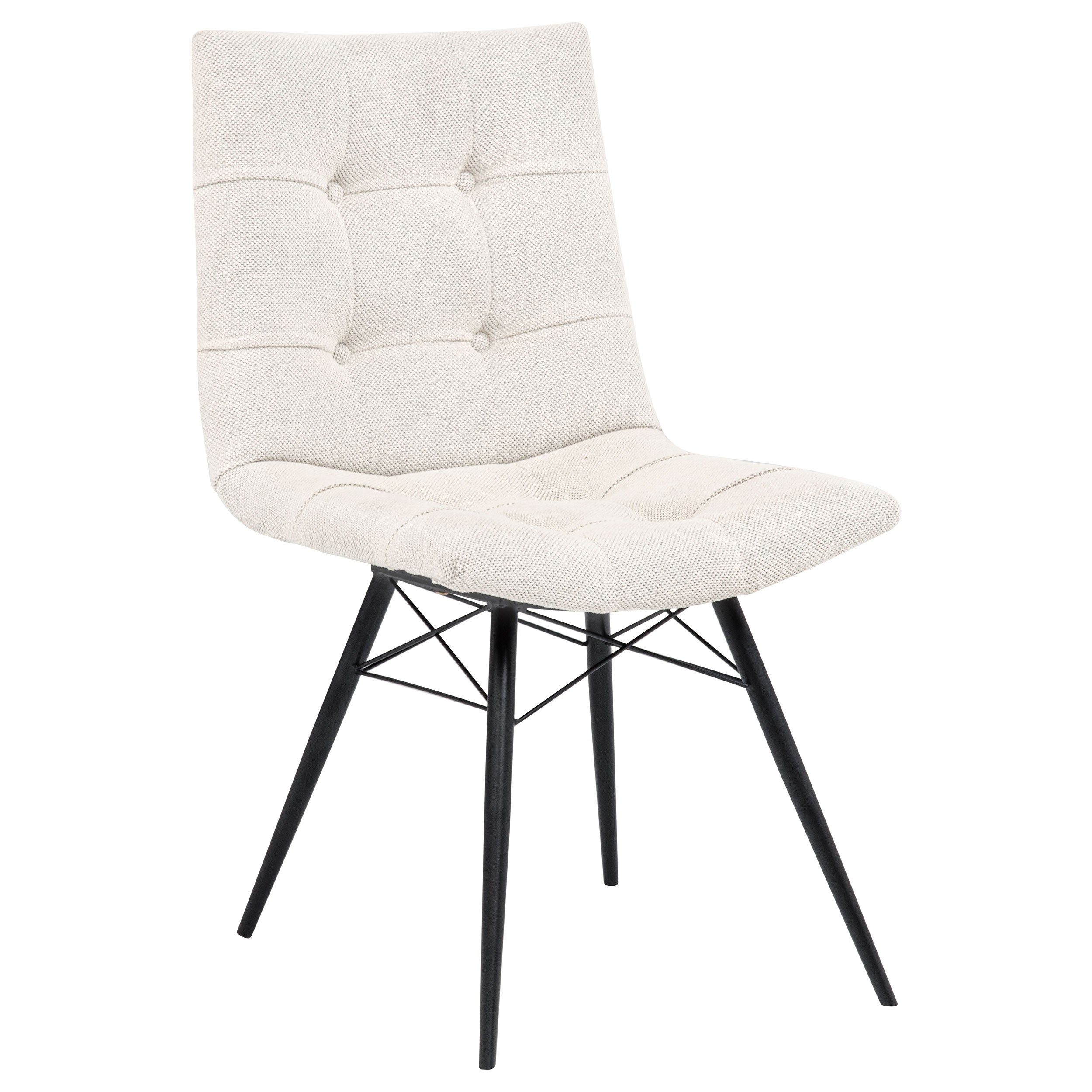 Aiken Fabric Upholstered Dining Side Chair Saddle Stone White (Set of 4)-