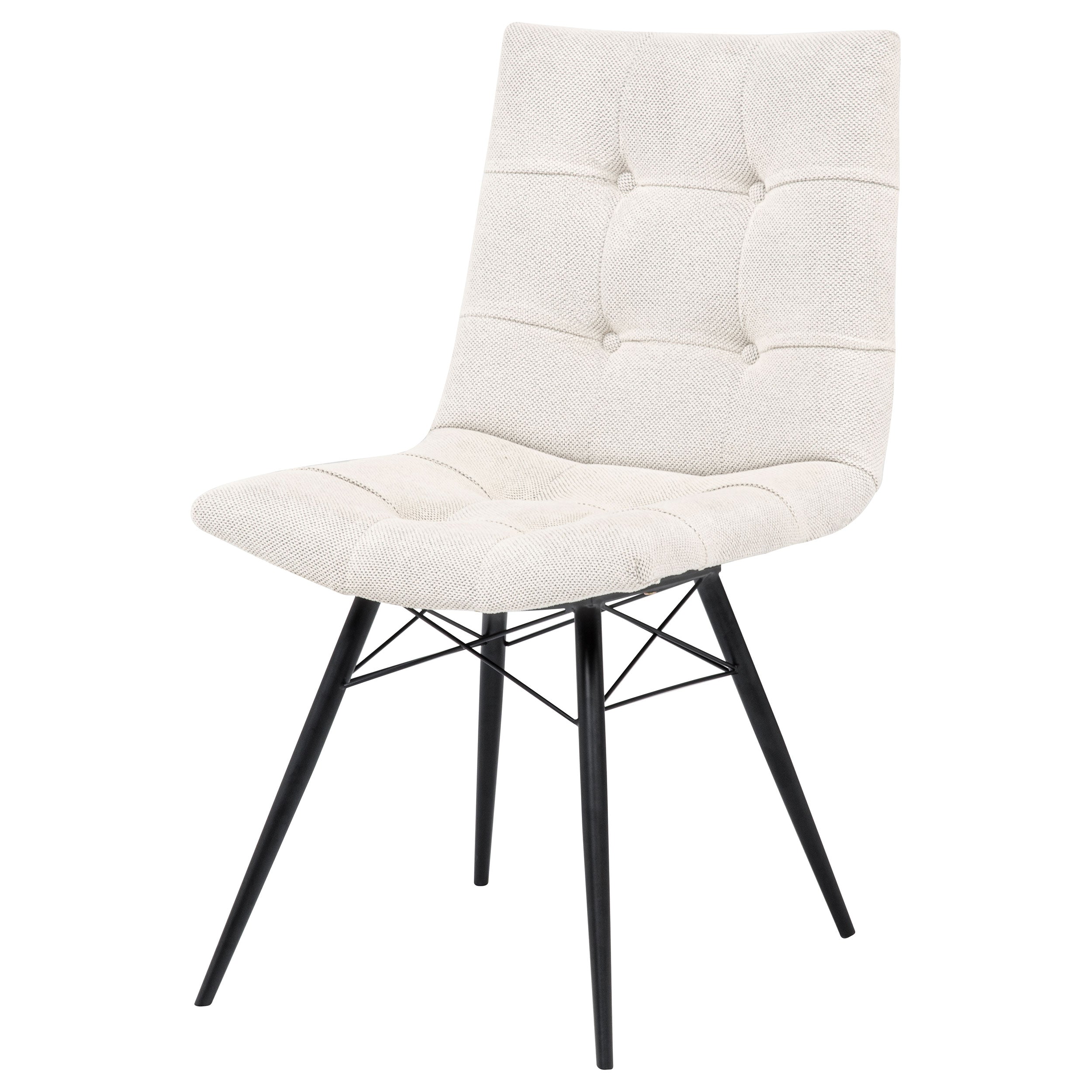 Aiken Fabric Upholstered Dining Side Chair Saddle Stone White (Set of 4)-