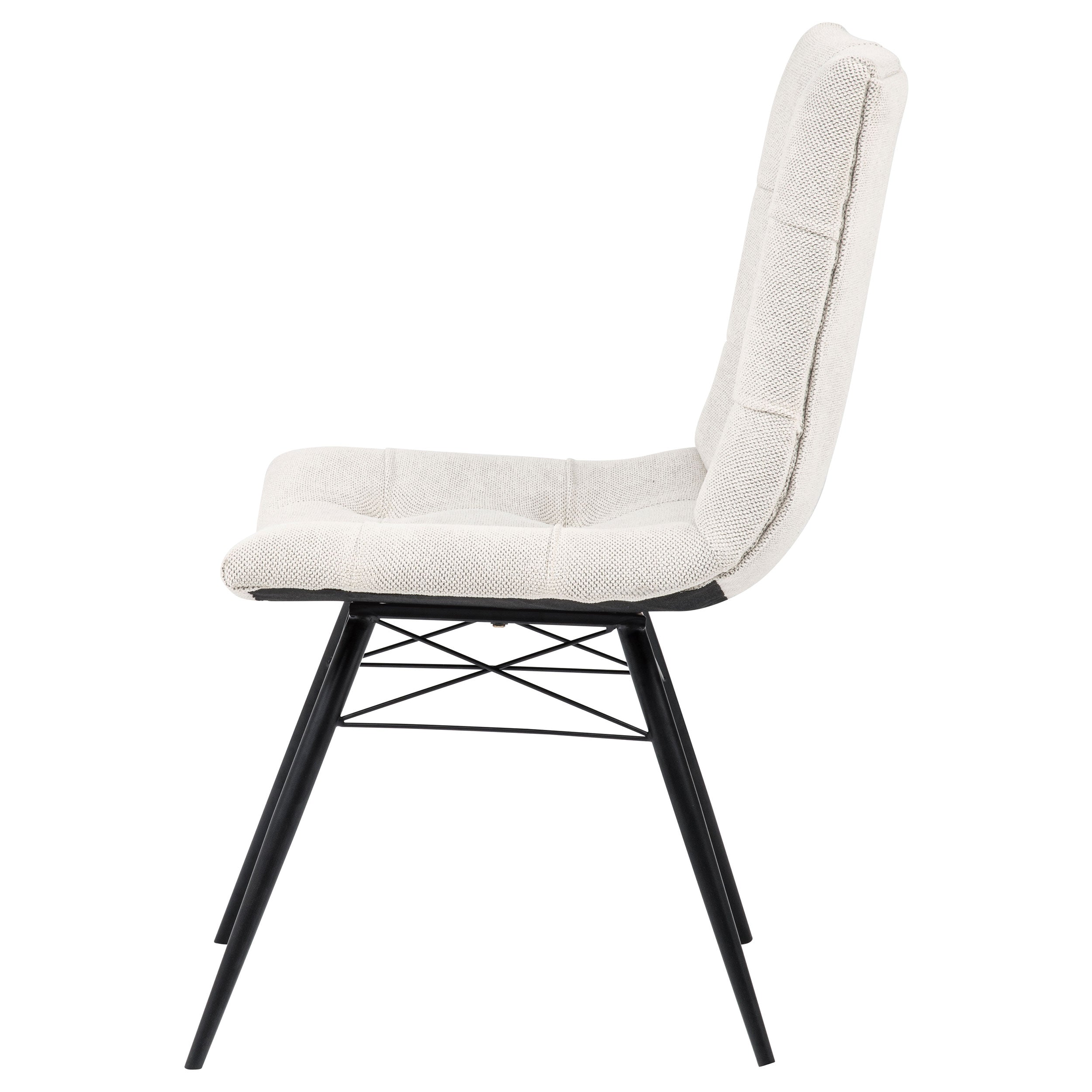 Aiken Fabric Upholstered Dining Side Chair Saddle Stone White (Set of 4)-