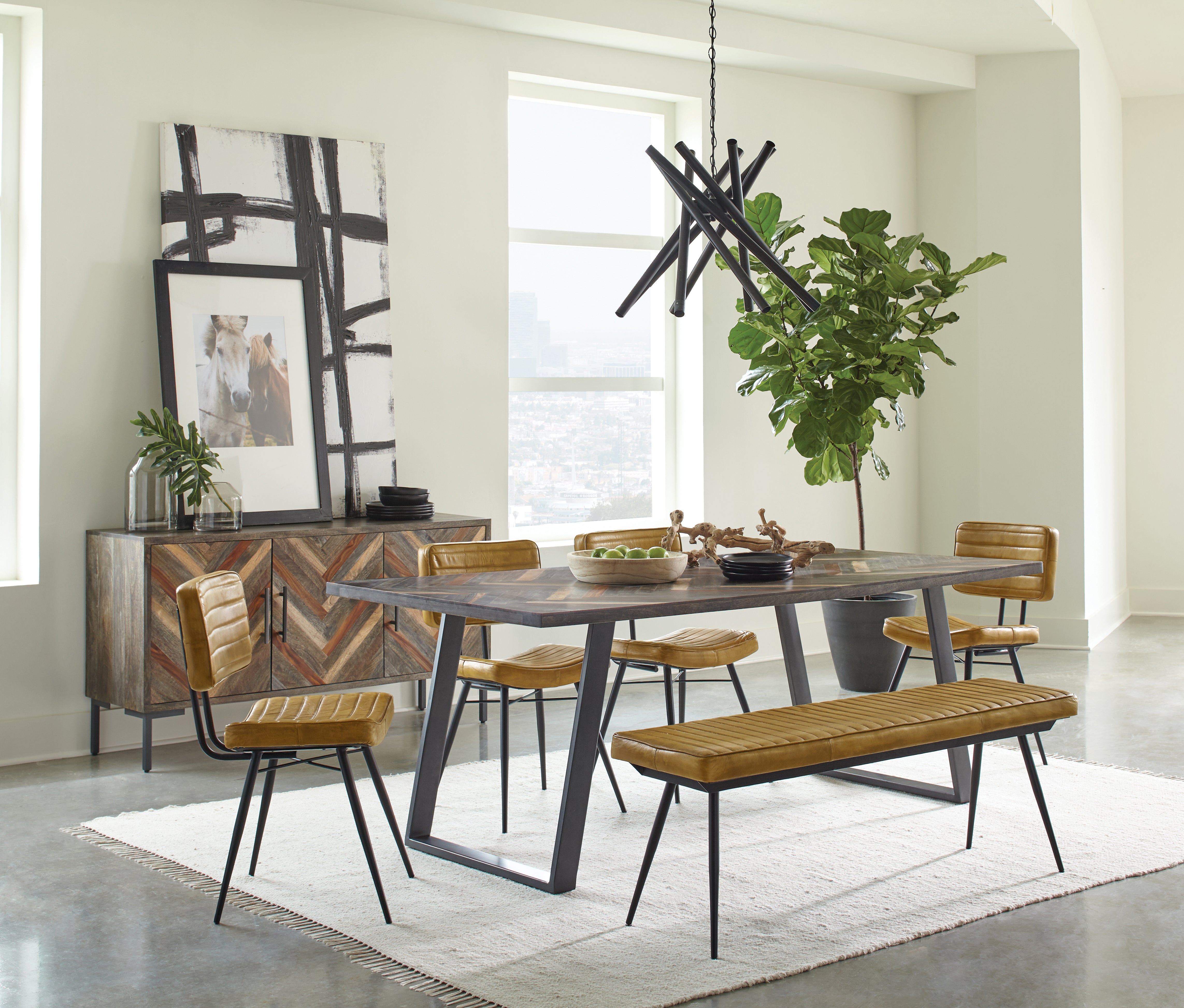 Misty Leather Upholstered Dining Side Chair Camel (Set of 2)-CoasterEssence
