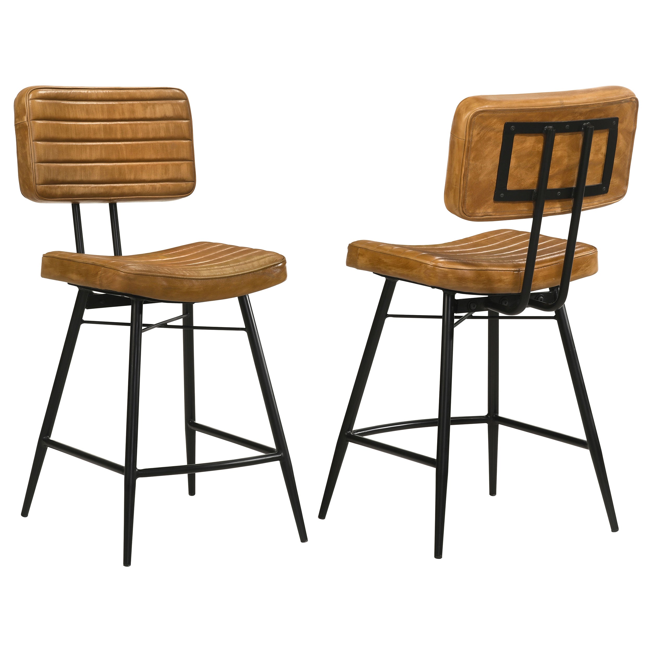 Partridge Leather Counter Chair Antique Camel (Set of 2)-CoasterElevations
