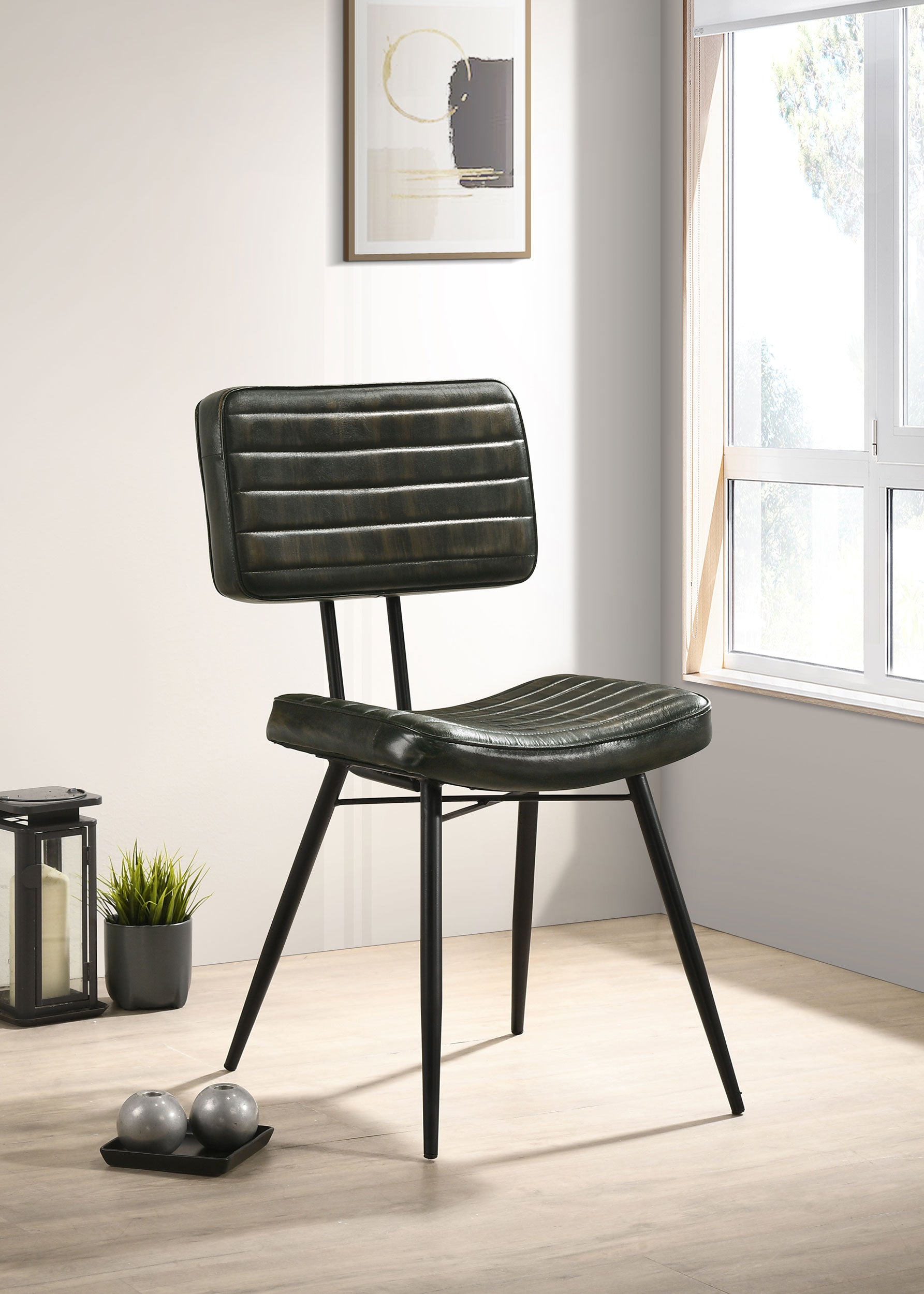 Misty Leather Upholstered Dining Chair Espresso (Set of 2)-CoasterEssence