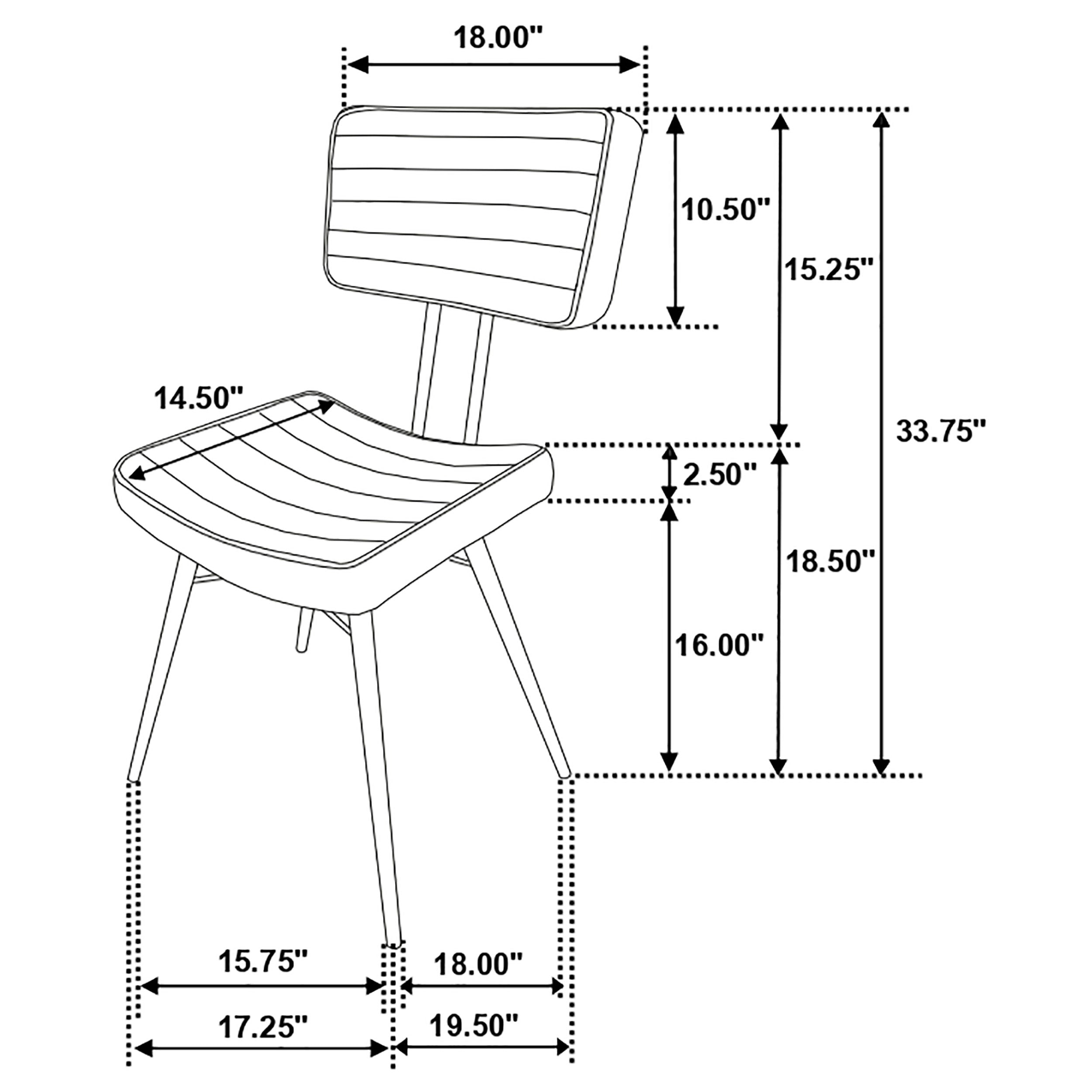 Misty Leather Upholstered Dining Chair Espresso (Set of 2)-CoasterEssence