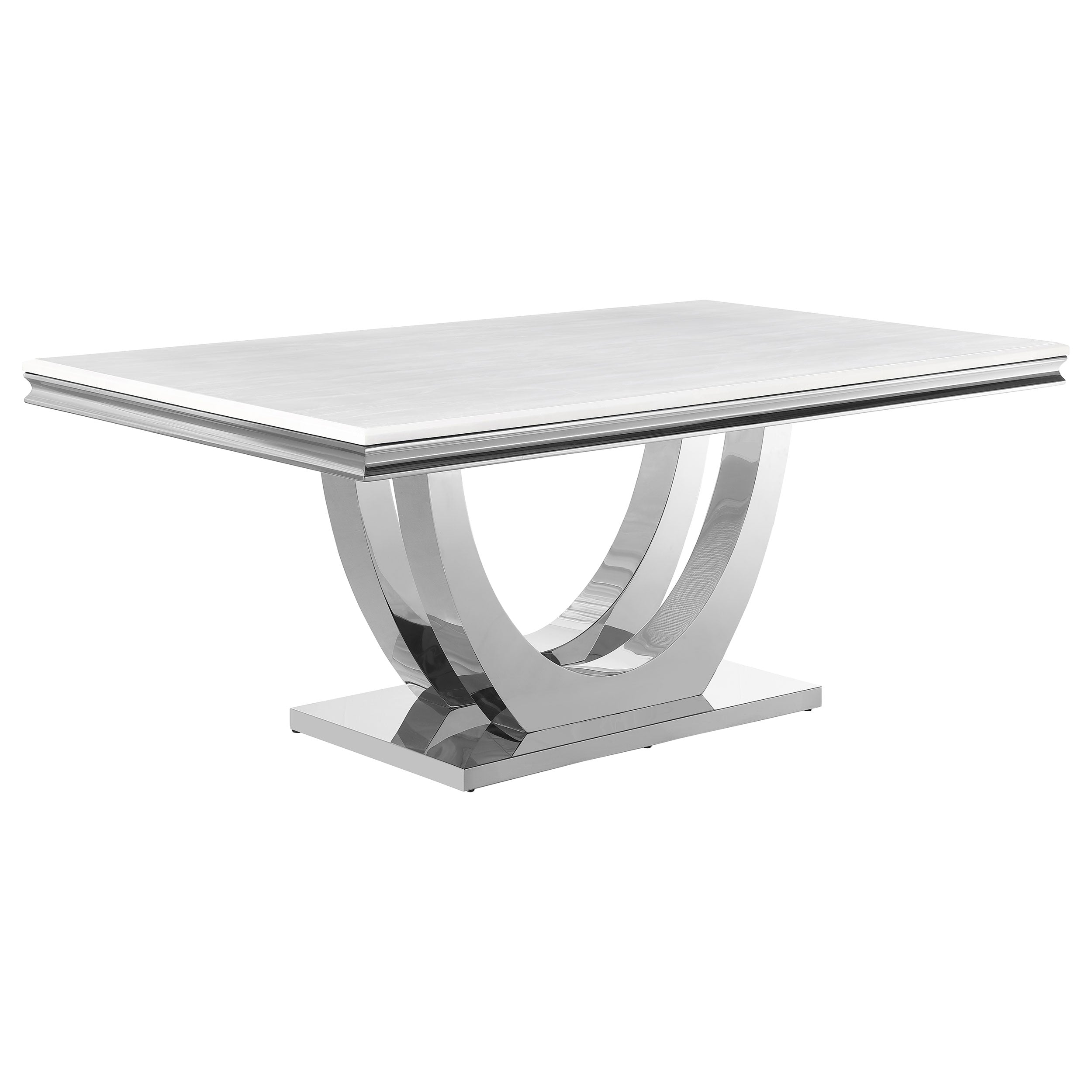 Kerwin Rectangular 71-inch Stone Top Dining Table White-CoasterElevations