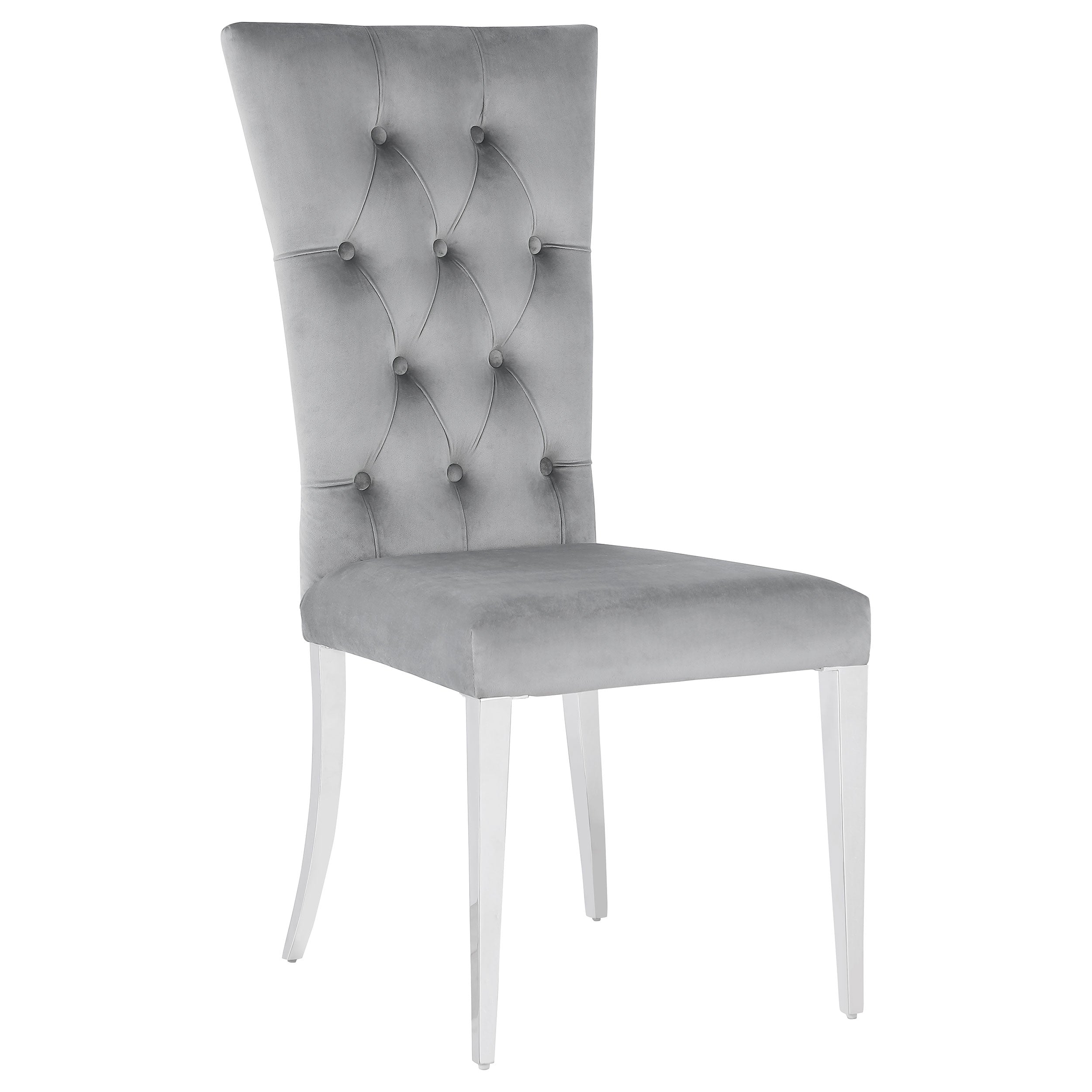Kerwin Velvet Upholstered Dining Side Chair Grey (Set of 2)-CoasterElevations