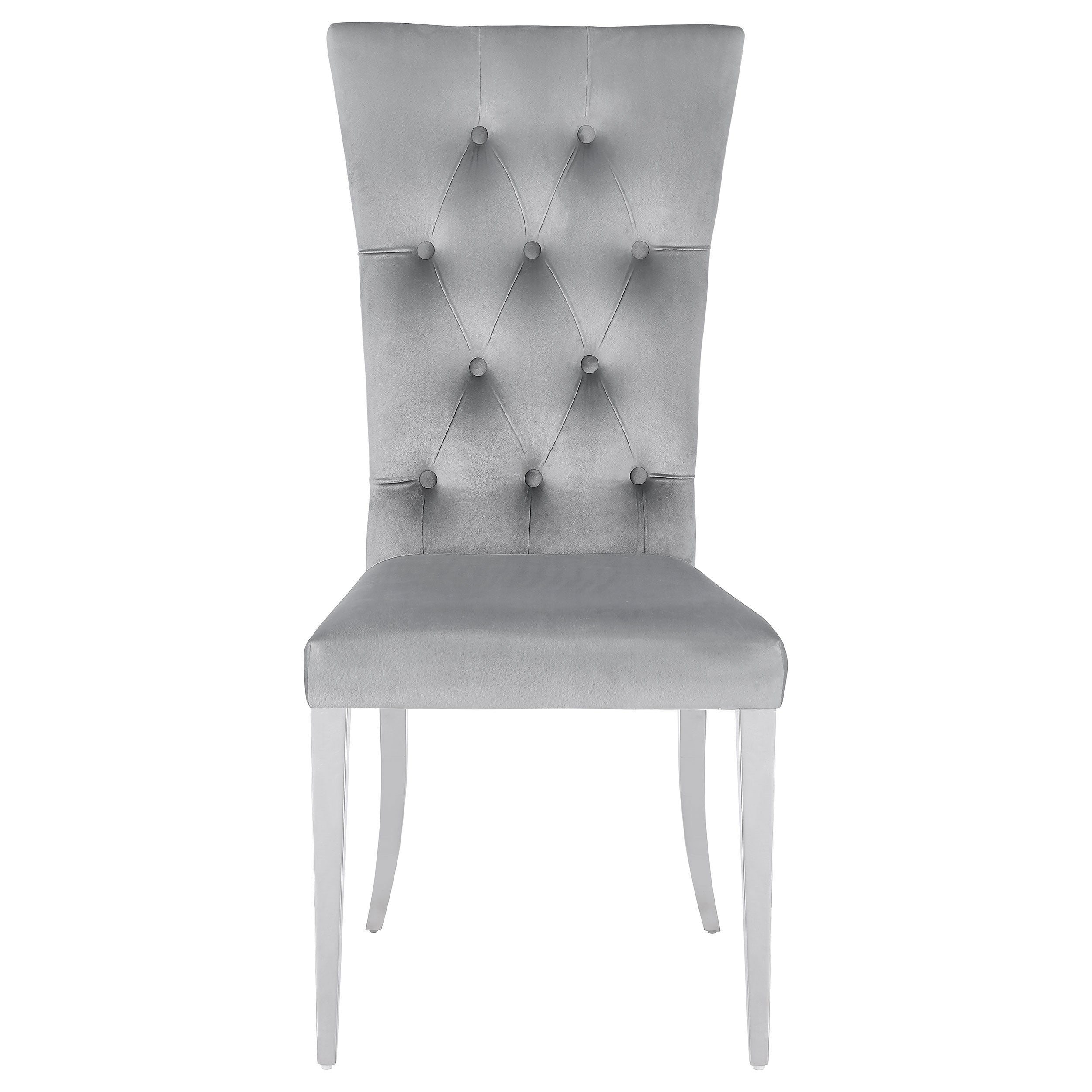 Kerwin Velvet Upholstered Dining Side Chair Grey (Set of 2)-CoasterElevations