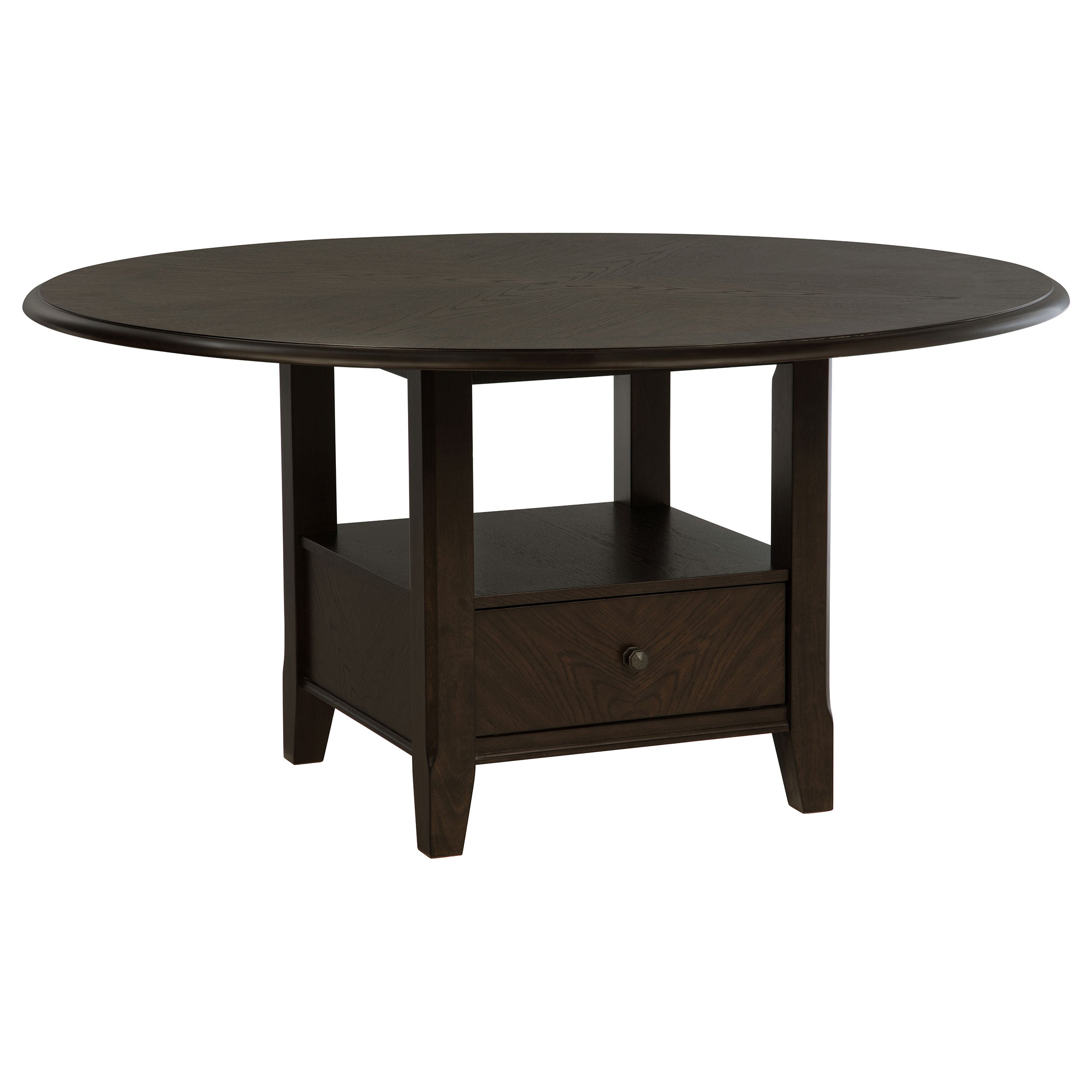 Twyla 5-piece 60-inch Round Wood Dining Table Set Dark Cocoa-