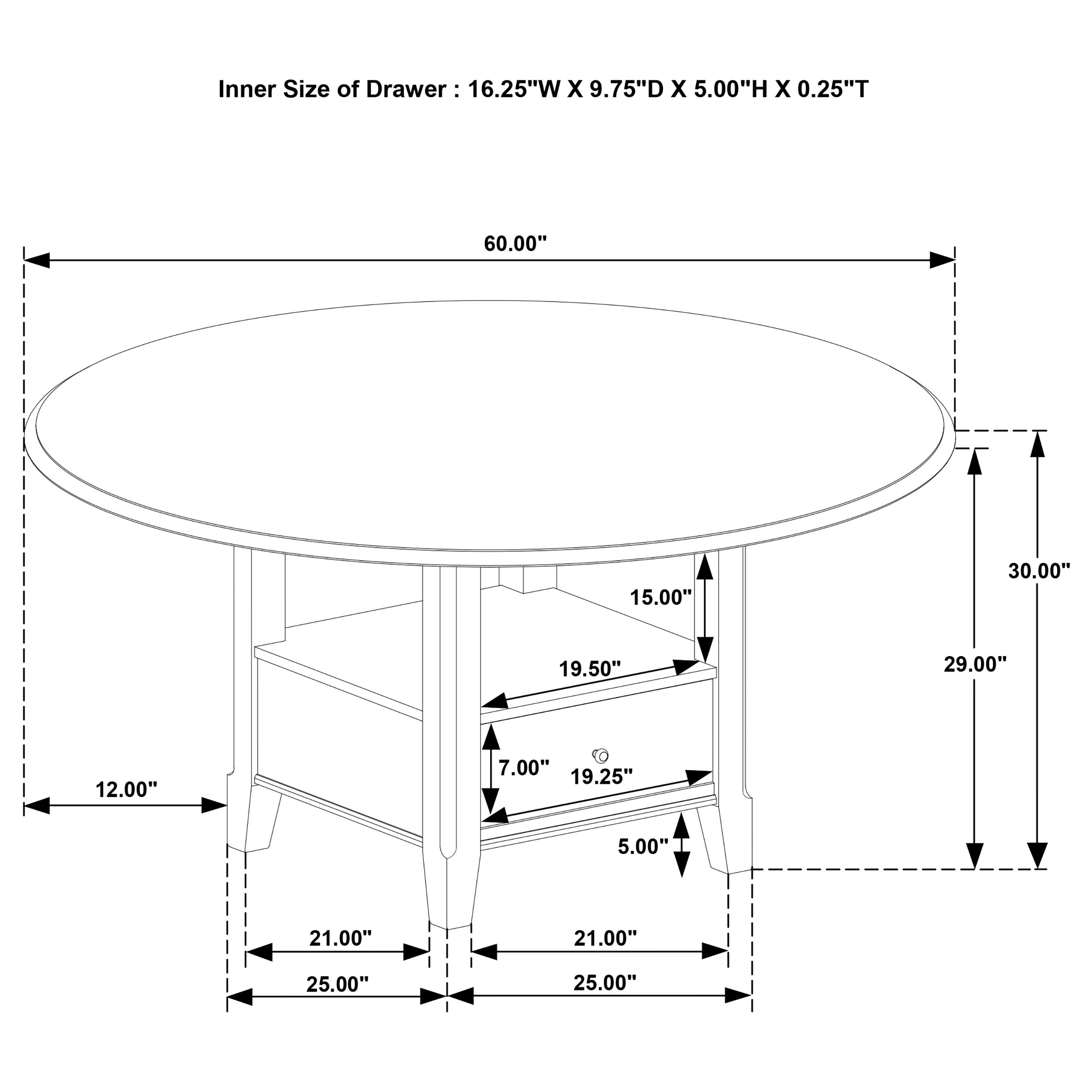 Twyla 5-piece 60-inch Round Wood Dining Table Set Dark Cocoa-