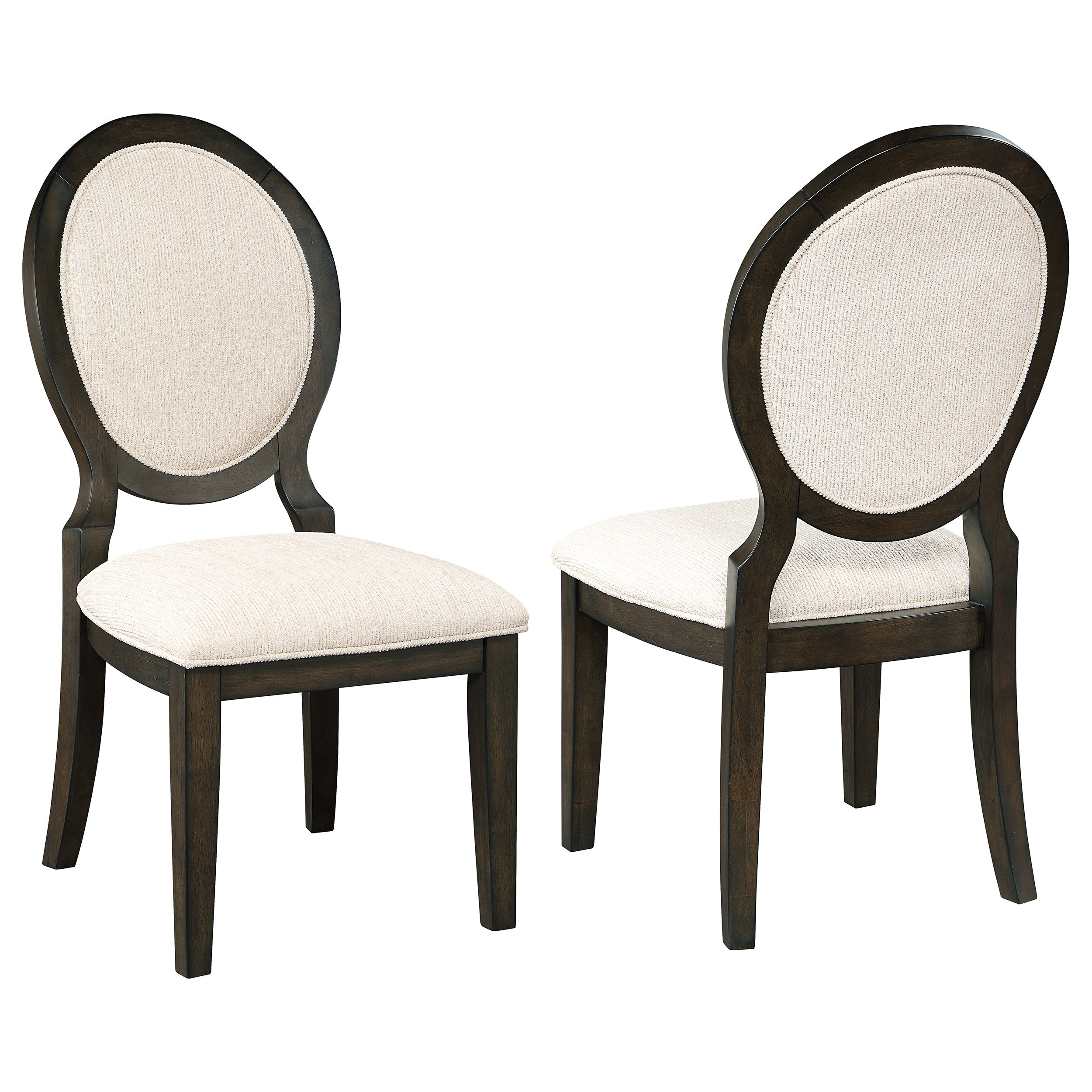 Twyla Oval Back Dining Side Chair Dark Cocoa (Set of 2)-CoasterEssence