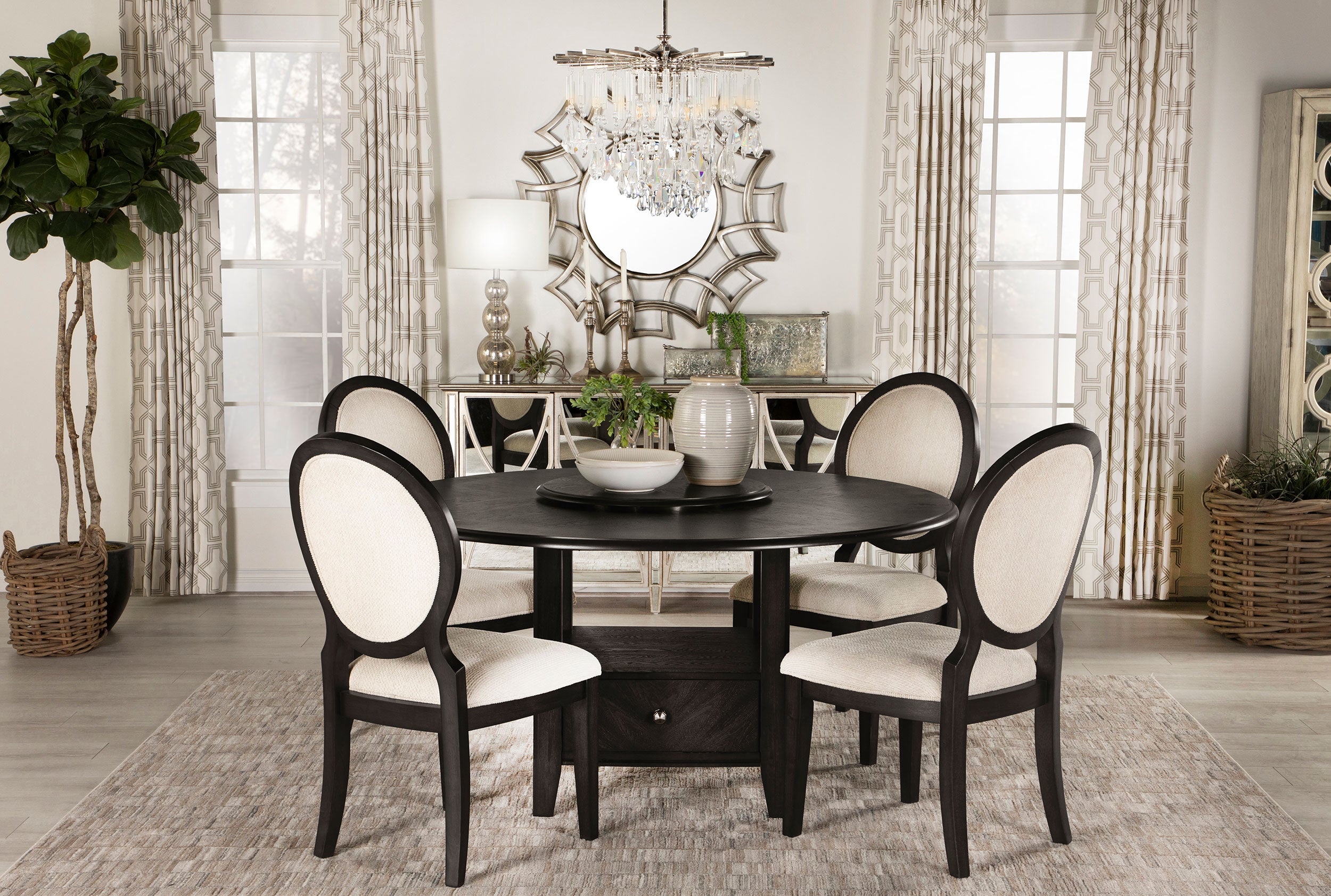 Twyla Oval Back Dining Side Chair Dark Cocoa (Set of 2)-CoasterEssence