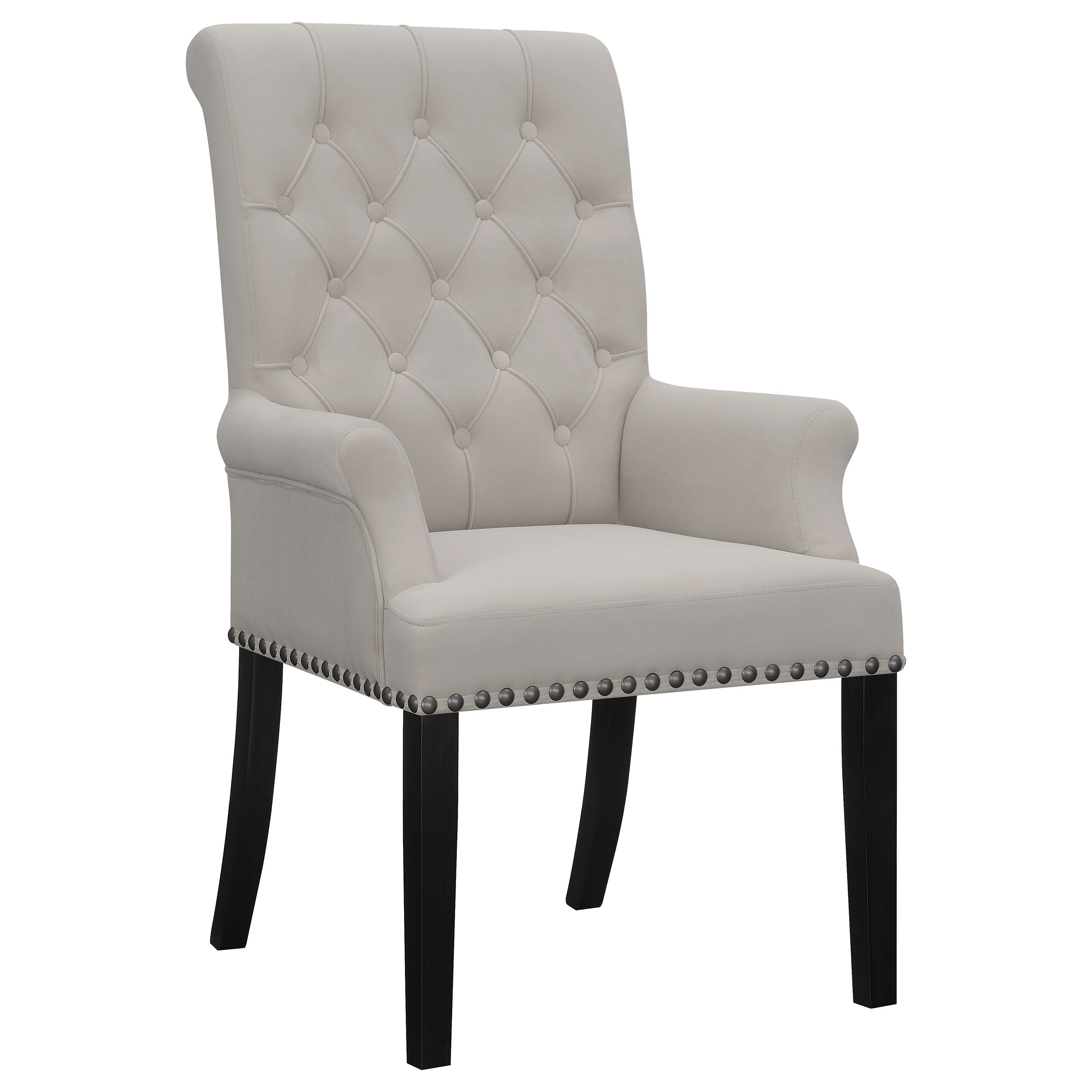 Alana Velvet Upholstered Dining Arm Chair Sand-CoasterEssence