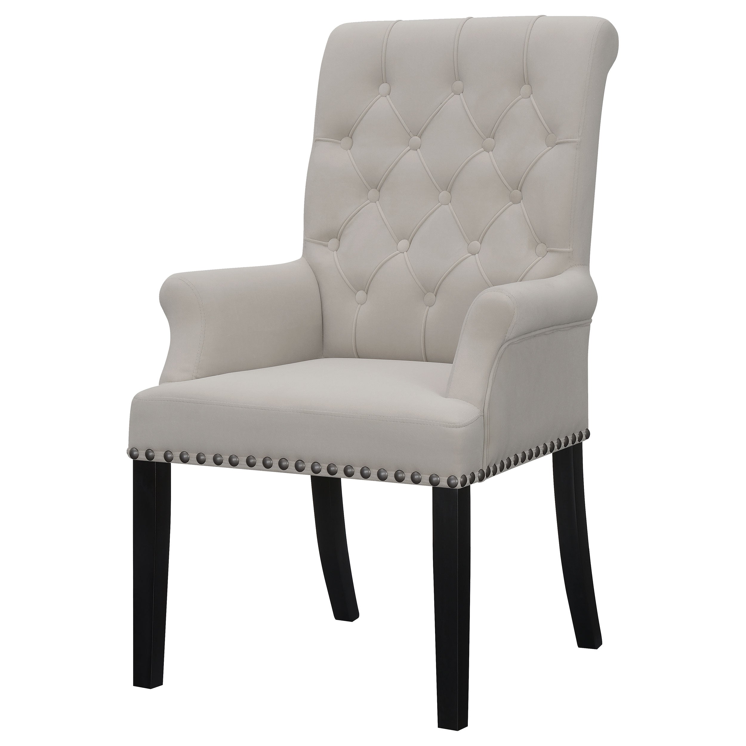 Alana Velvet Upholstered Dining Arm Chair Sand-CoasterEssence