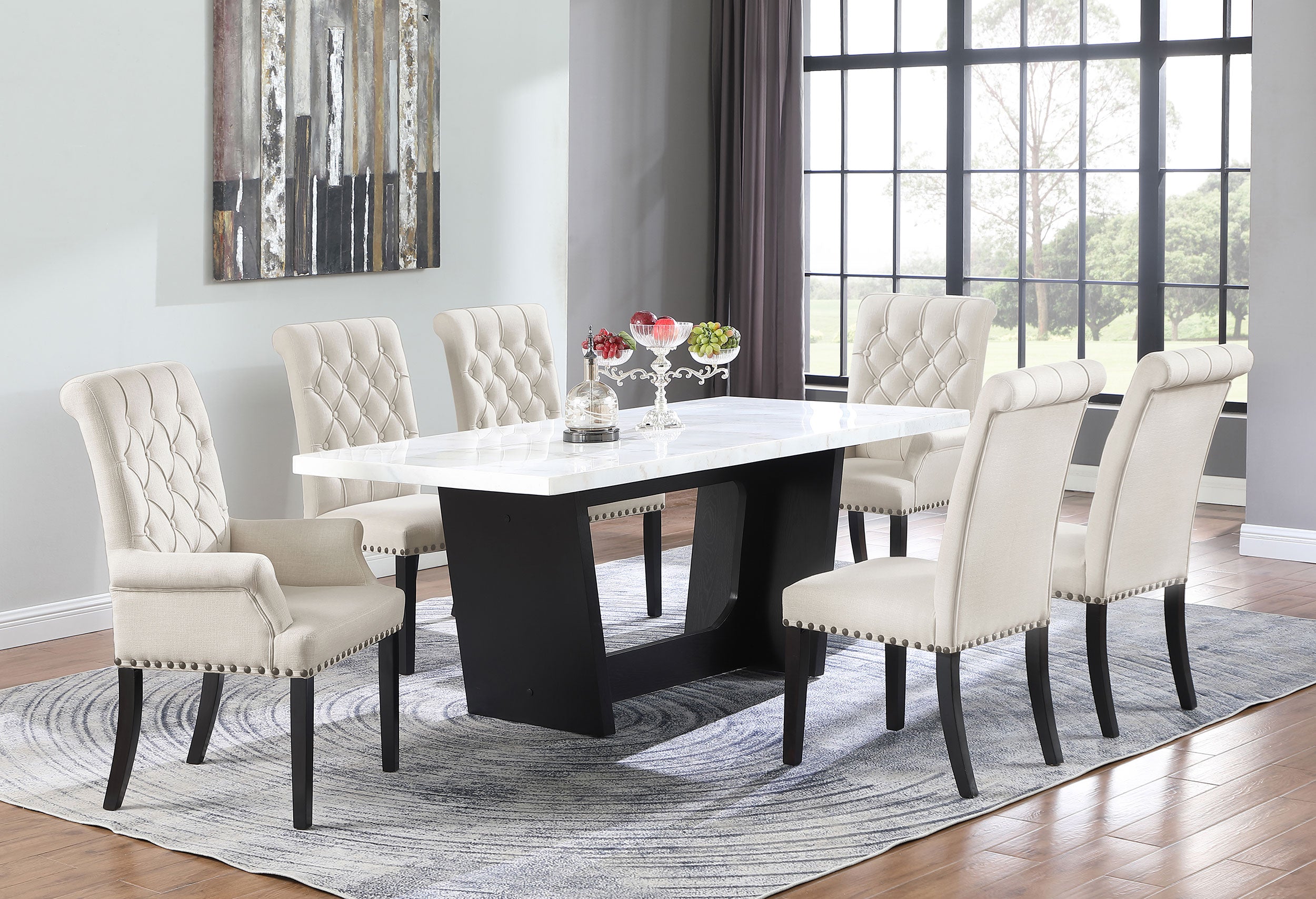 Alana Velvet Upholstered Dining Arm Chair Sand-CoasterEssence