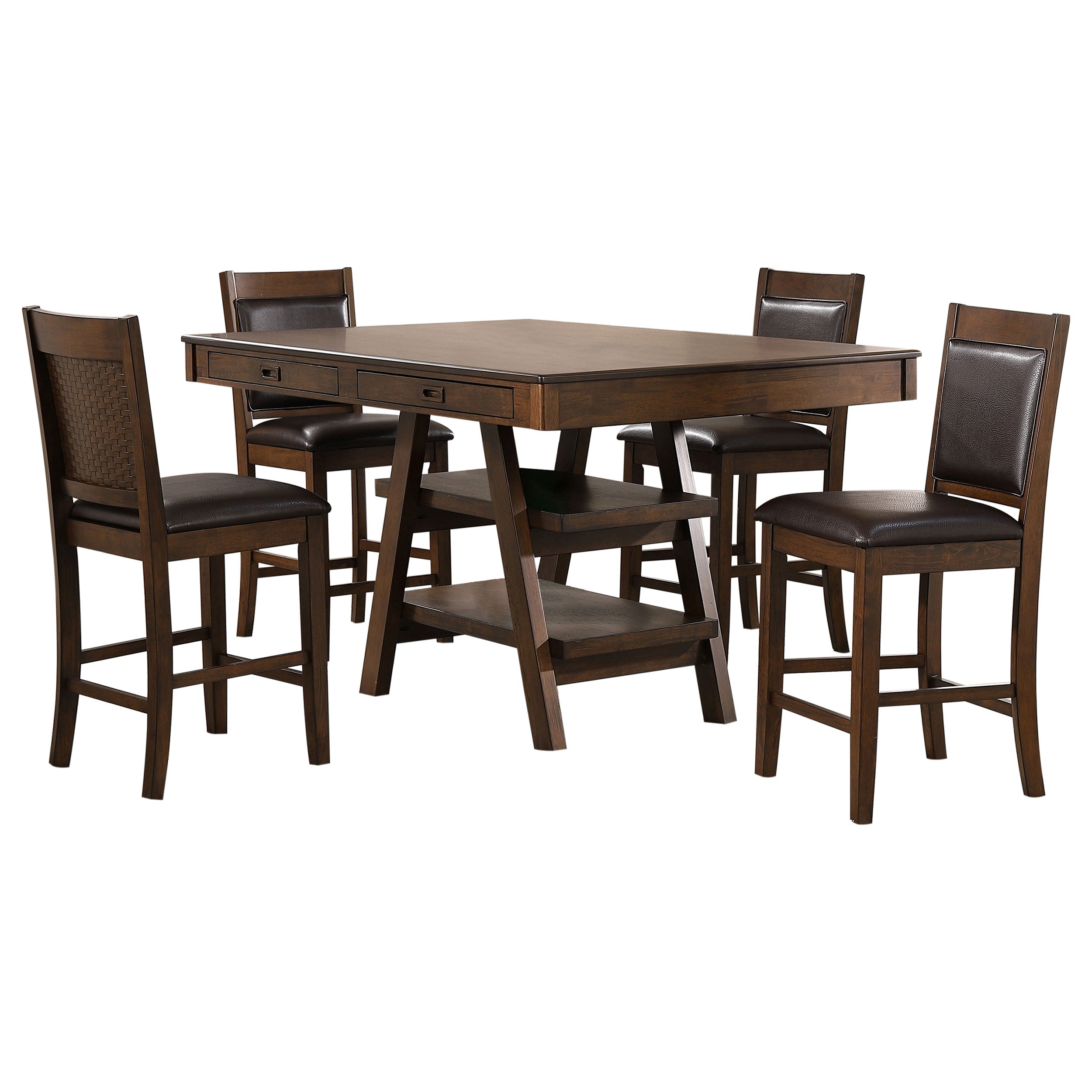Dewey 5-piece Rectangular Dining Table Set Walnut-CoasterEssence