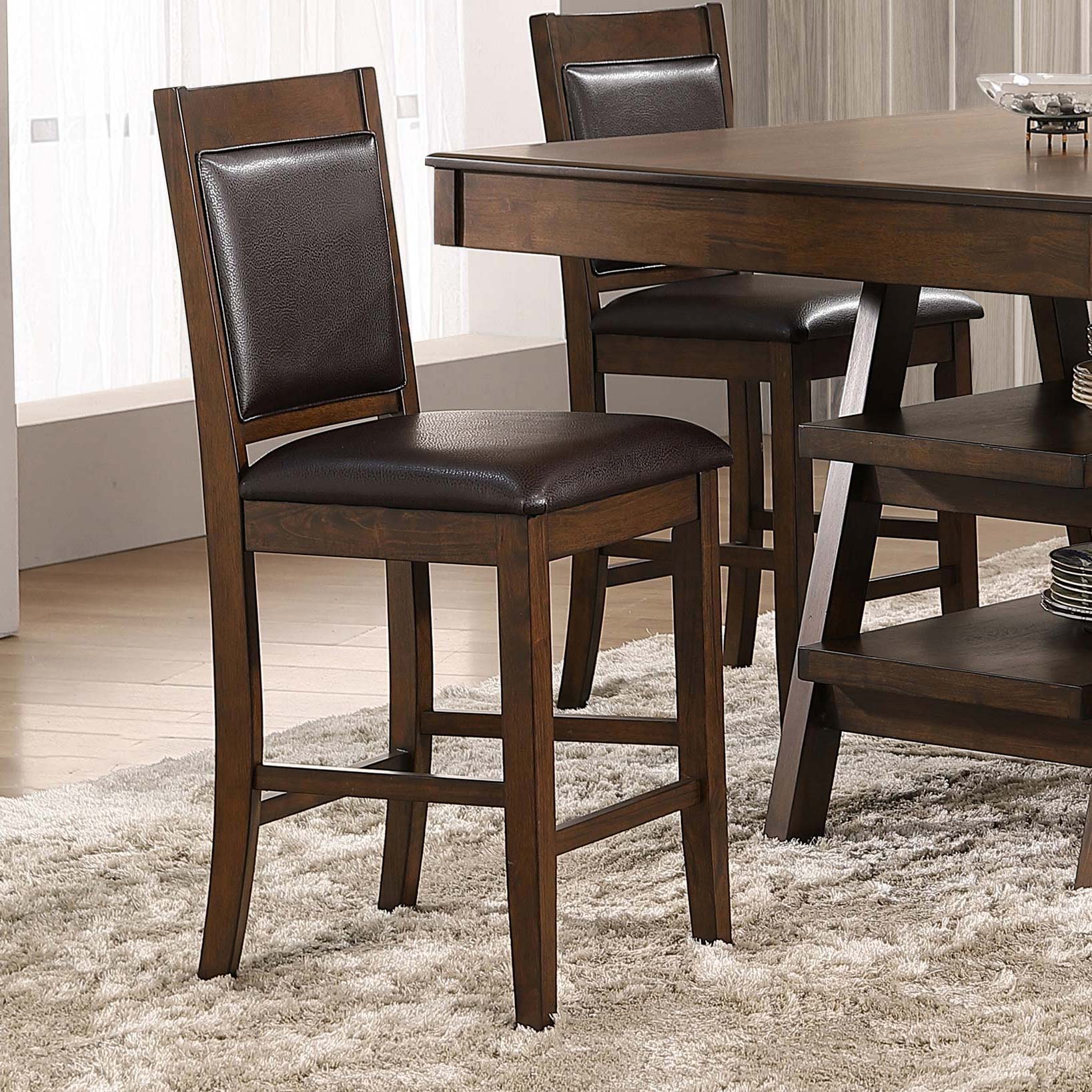 Dewey Upholstered Counter Chair Walnut (Set of 2)-CoasterEssence