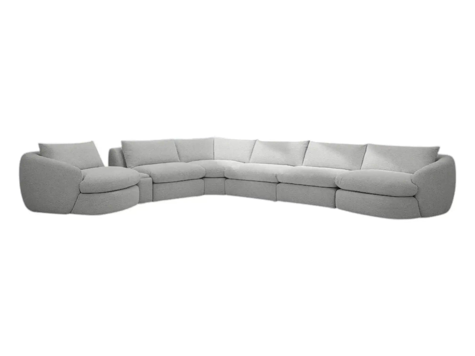 Azelea 5-Piece Modular Sectional – Soft-Touch Bouclé with Goose Feather Fill - Best Buy Furniture