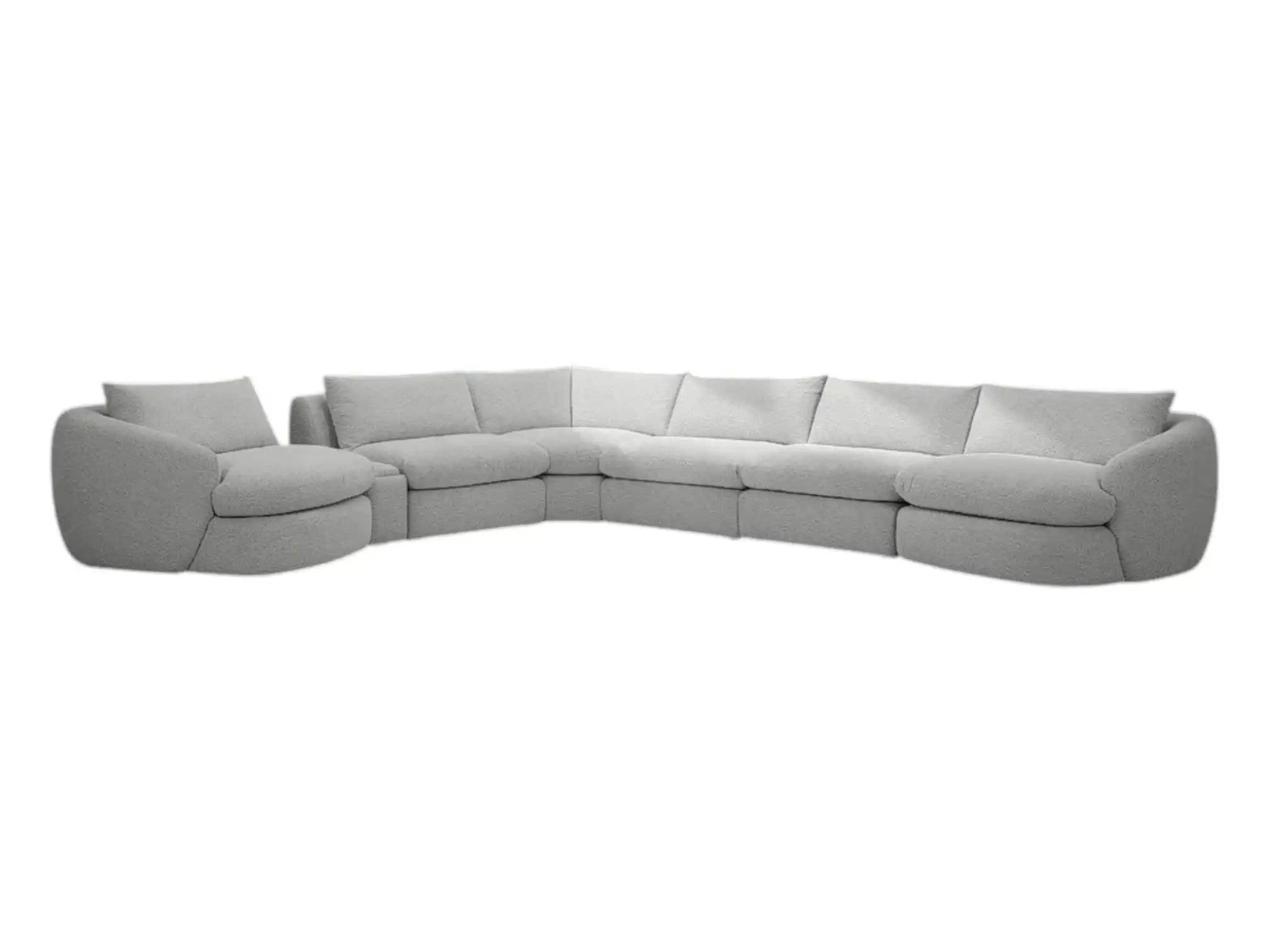 Azelea 5-Piece Modular Sectional – Soft-Touch Bouclé with Goose Feather Fill - Best Buy Furniture