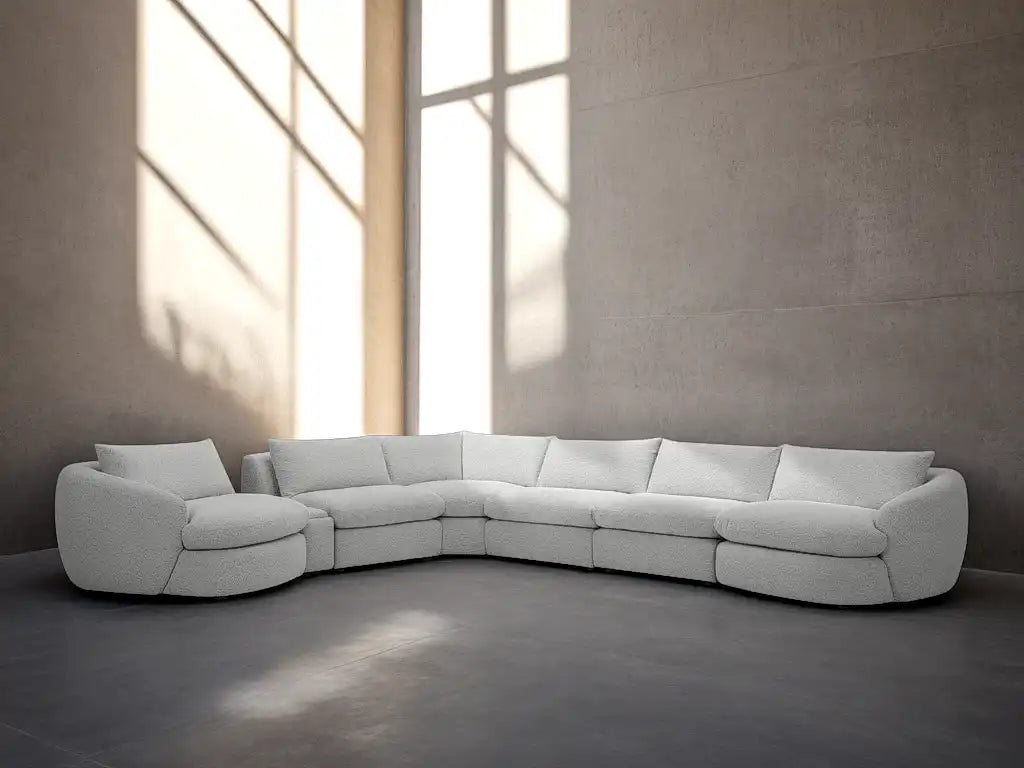 Azelea 5-Piece Modular Sectional – Soft-Touch Bouclé with Goose Feather Fill - Best Buy Furniture