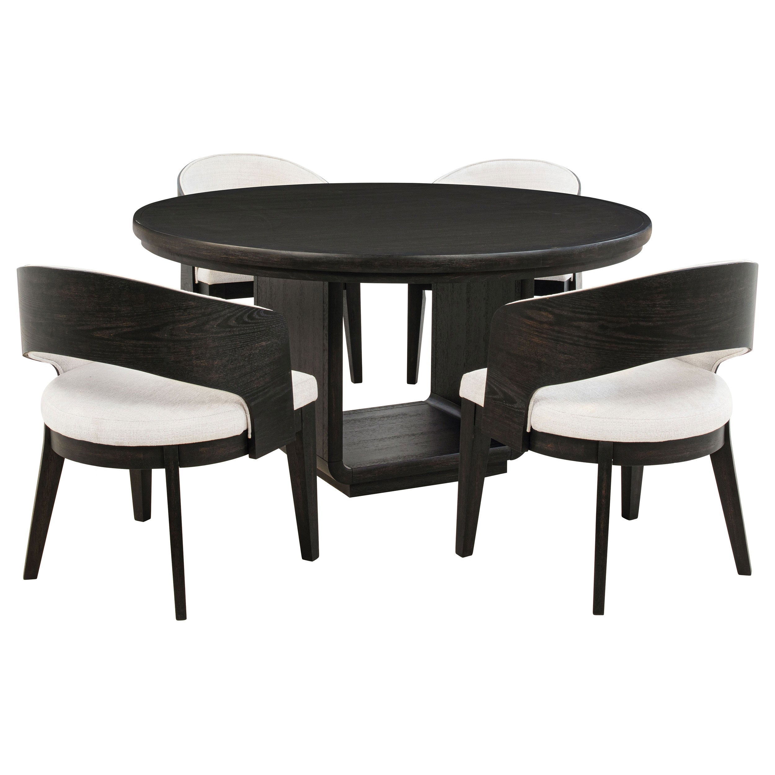 Leandro 5-piece Round Dining Table Set Burnished Black-Coaster