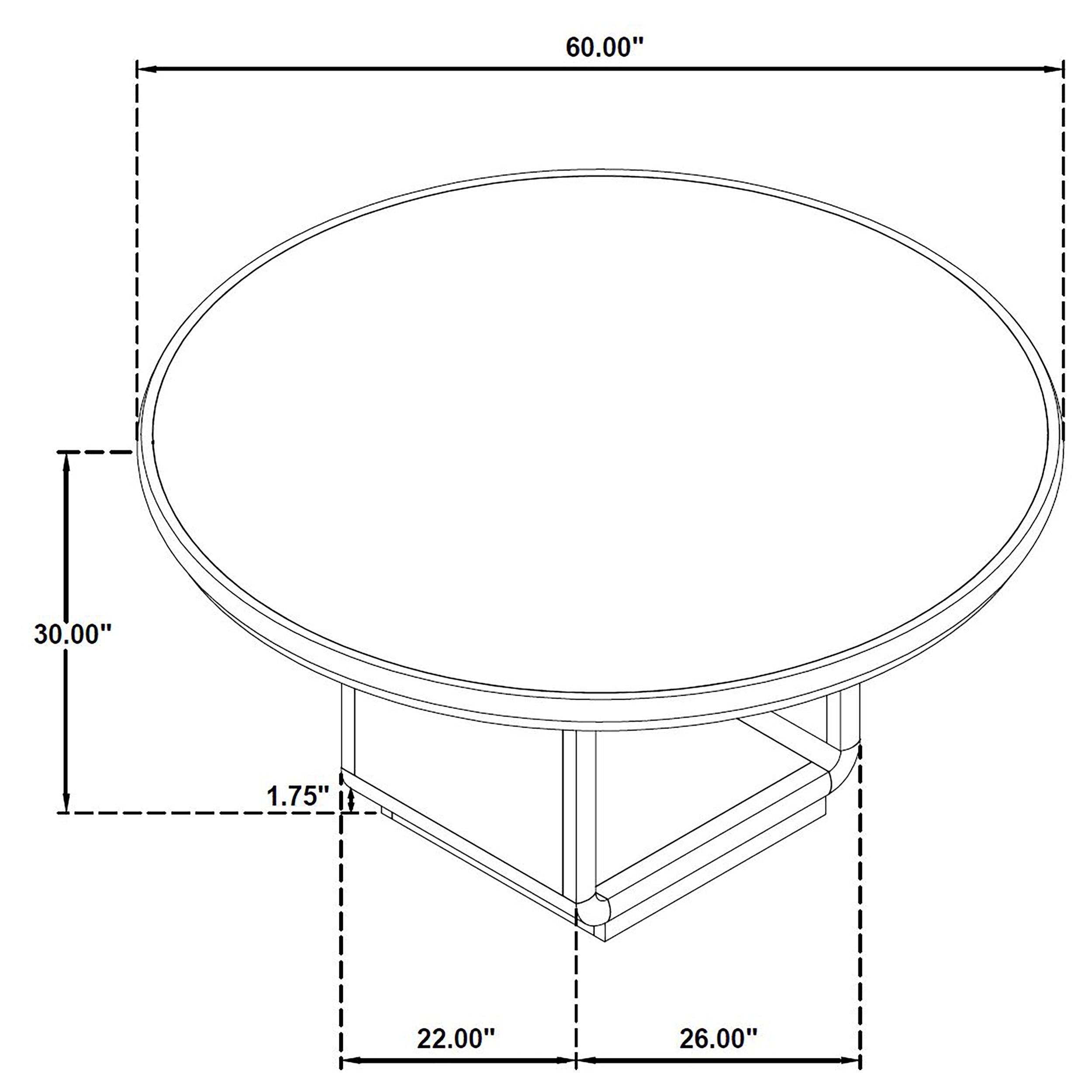 Leandro 60-inch Round Dining Table Burnished Black-