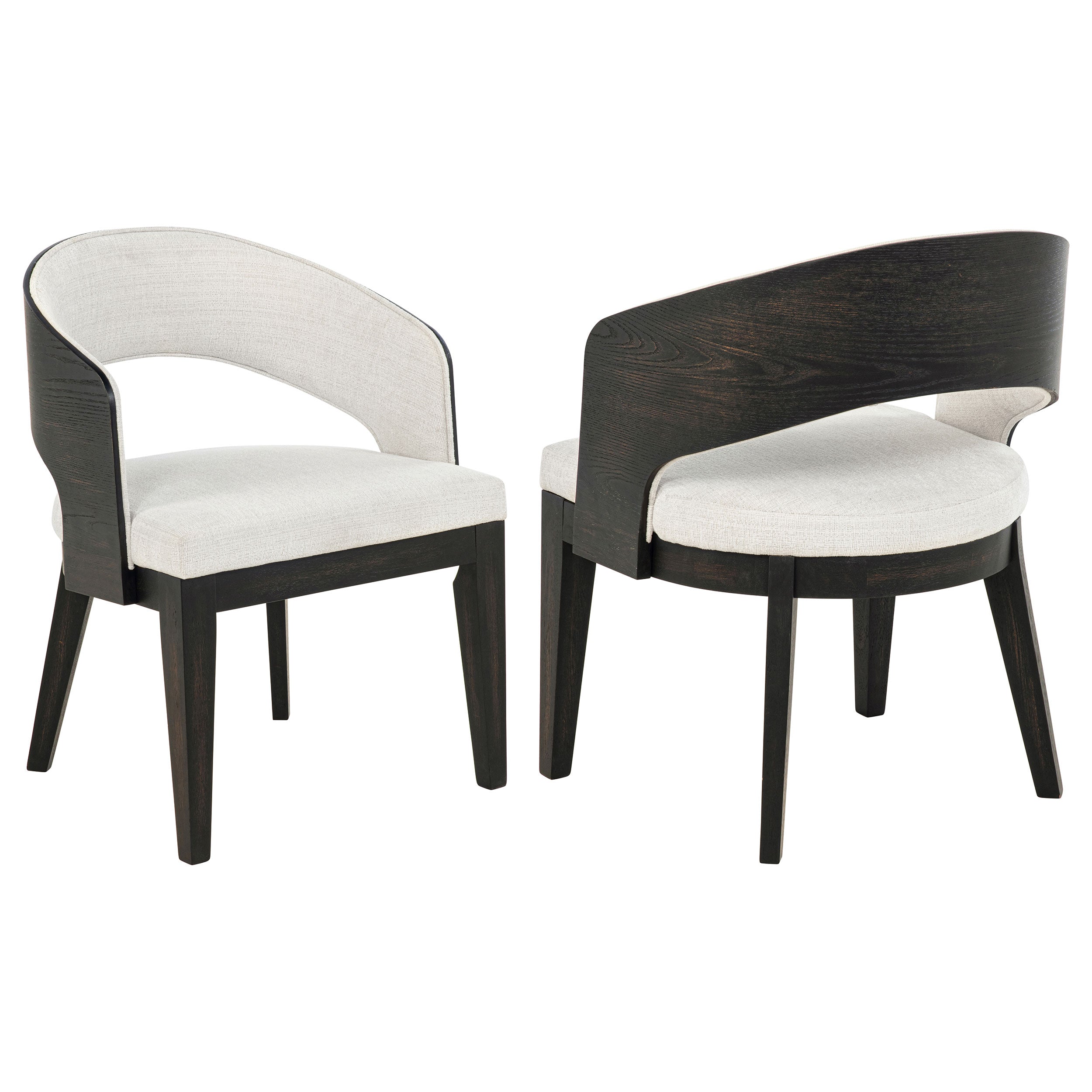 Leandro Upholstered Dining Arm Chair Cream (Set of 2)-
