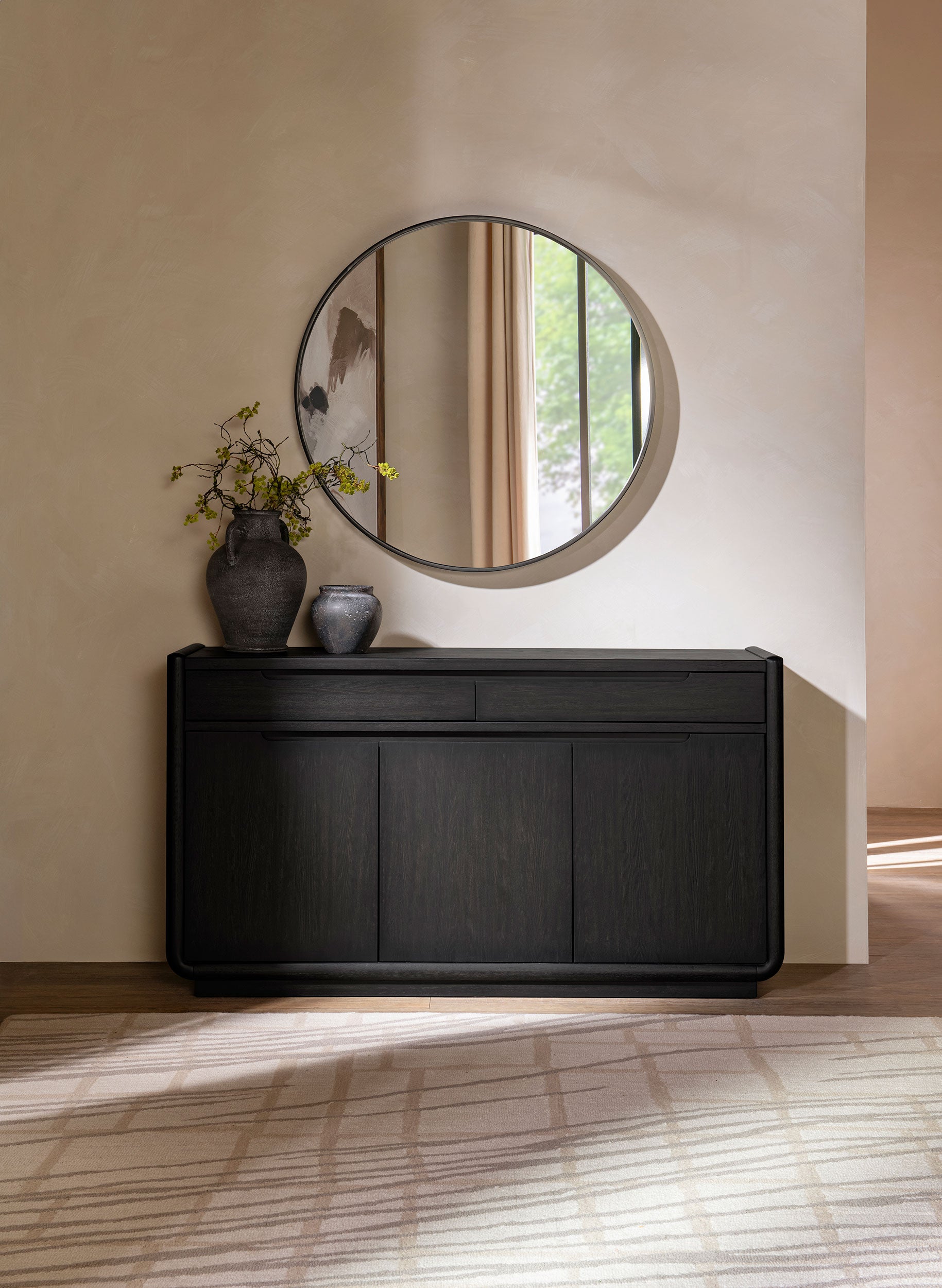 Leandro 2-drawer Dining Sideboard Server Burnished Black-