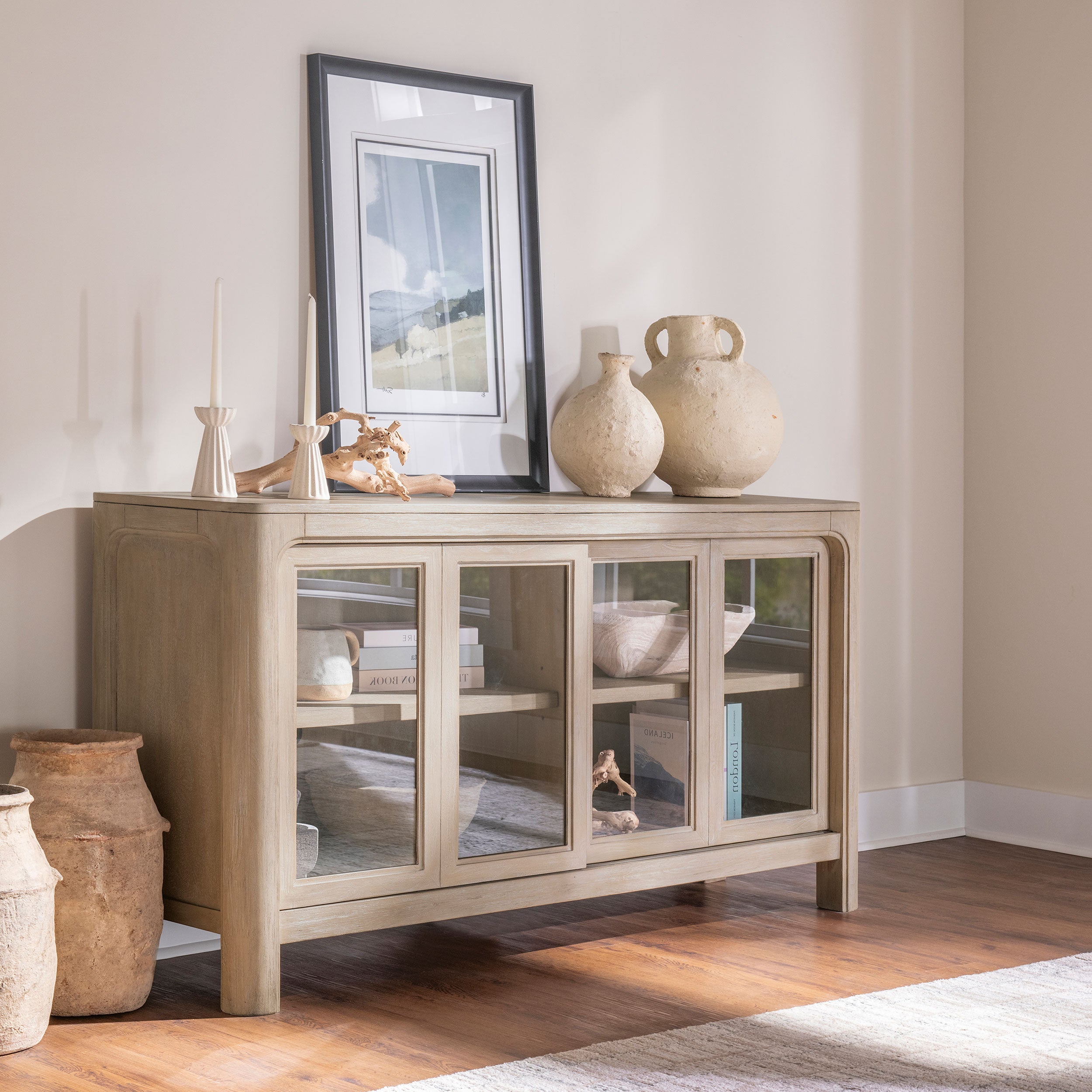 Solano Sliding Door Dining Sideboard Server Weathered Mango-