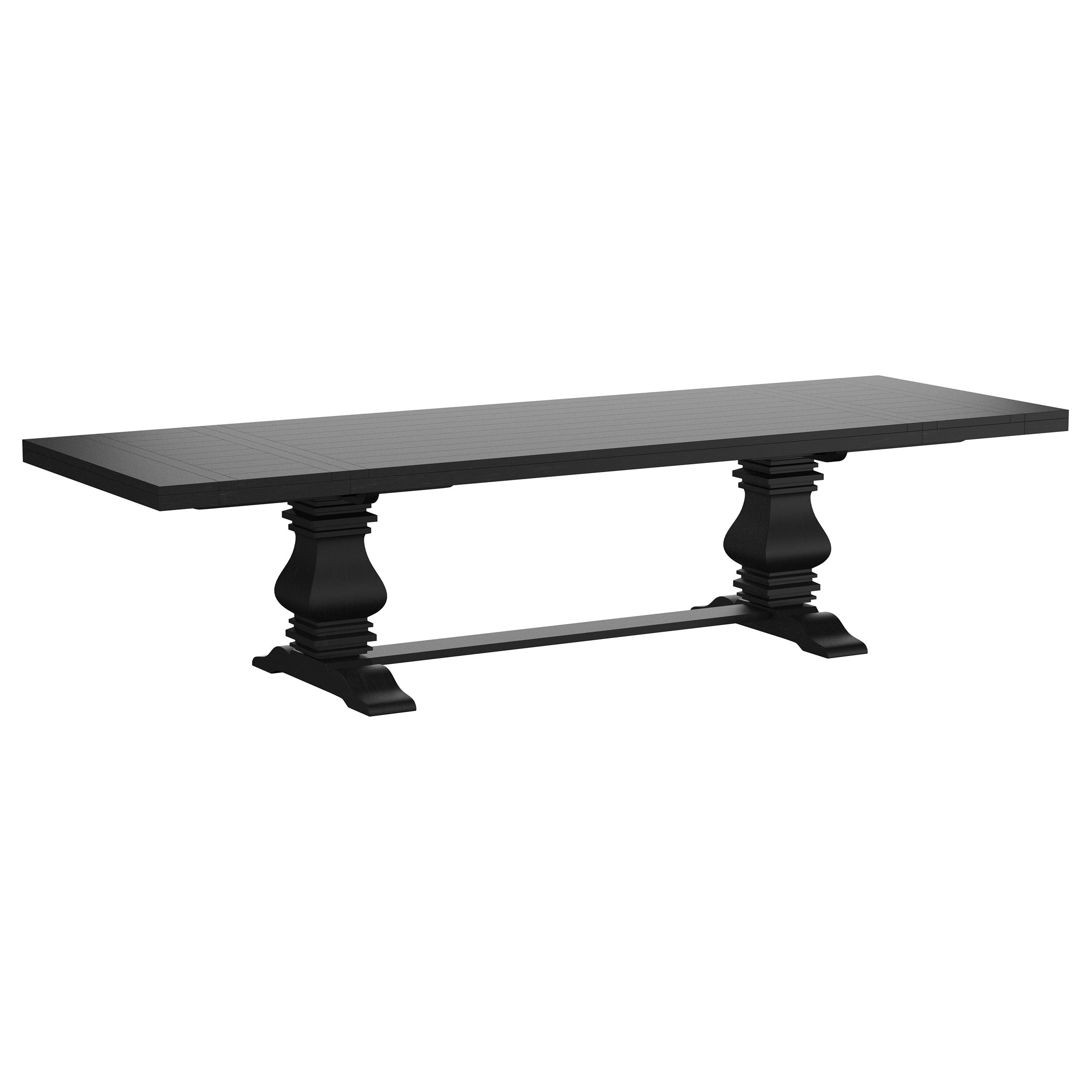 Florence 126-inch Extension Dining Table Distressed Black-