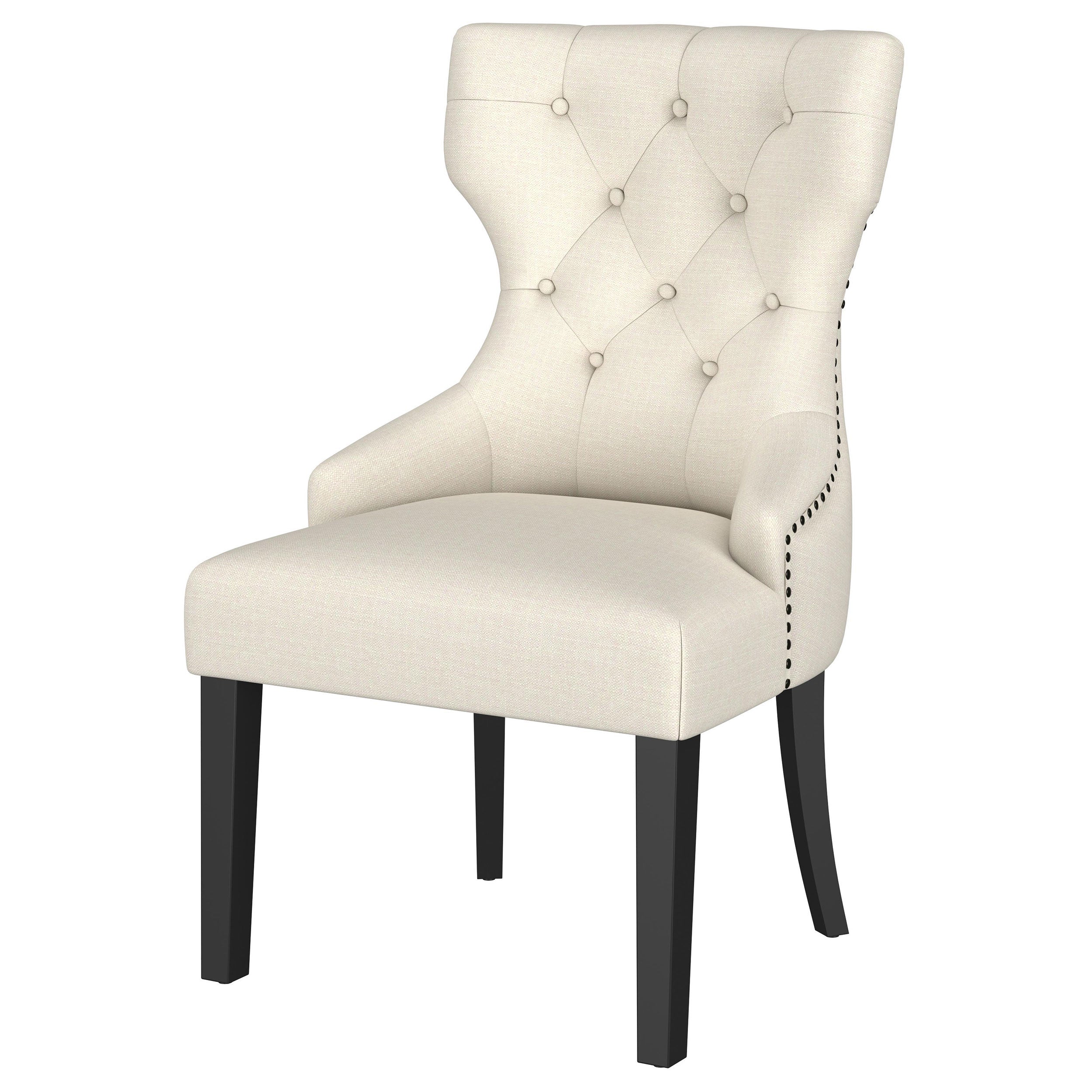 Baney Fabric Upholstered Dining Side Chair Cream and Black-