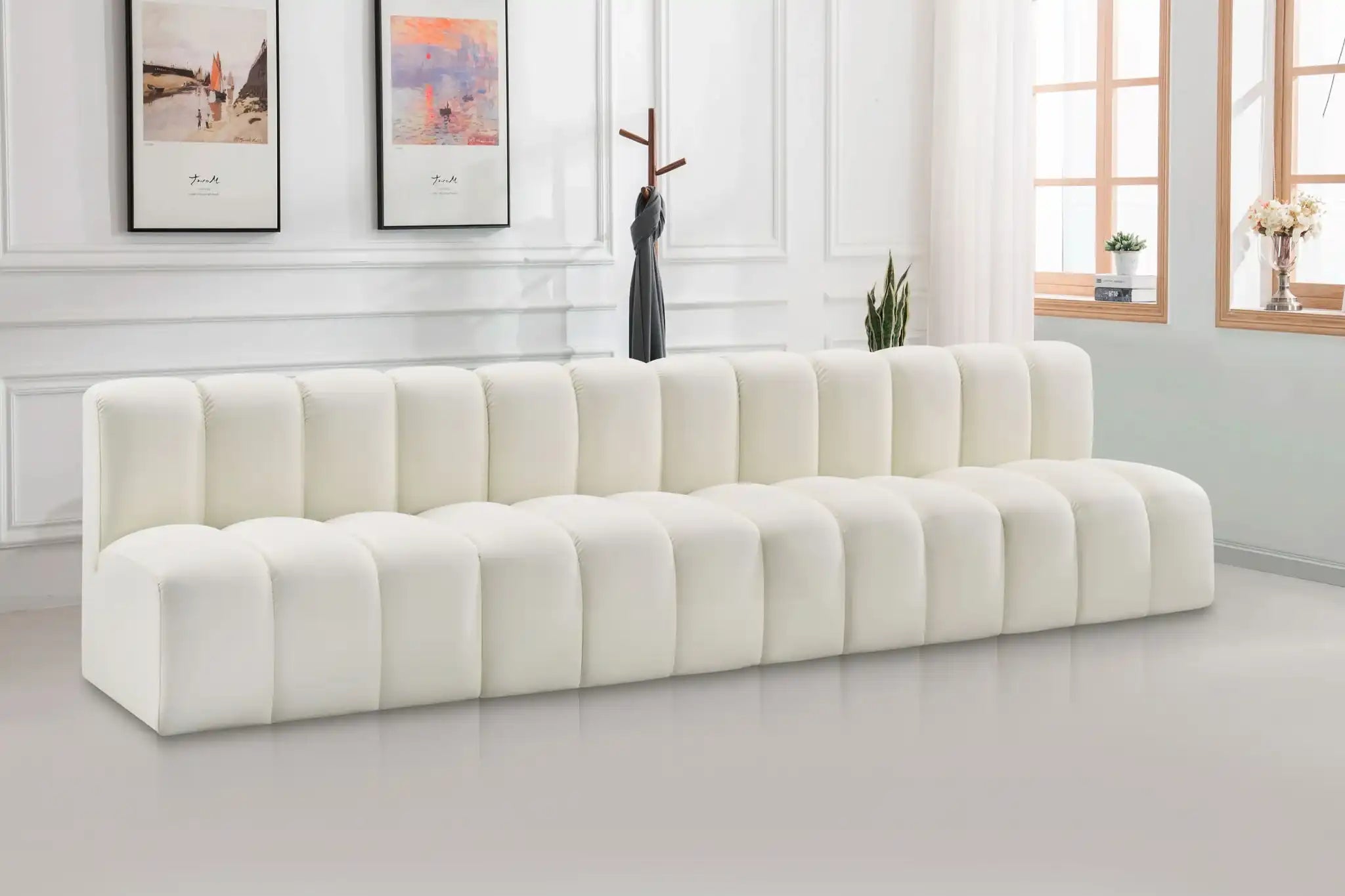 Arc - Faux Leather 4 Seats Modular Sofa
