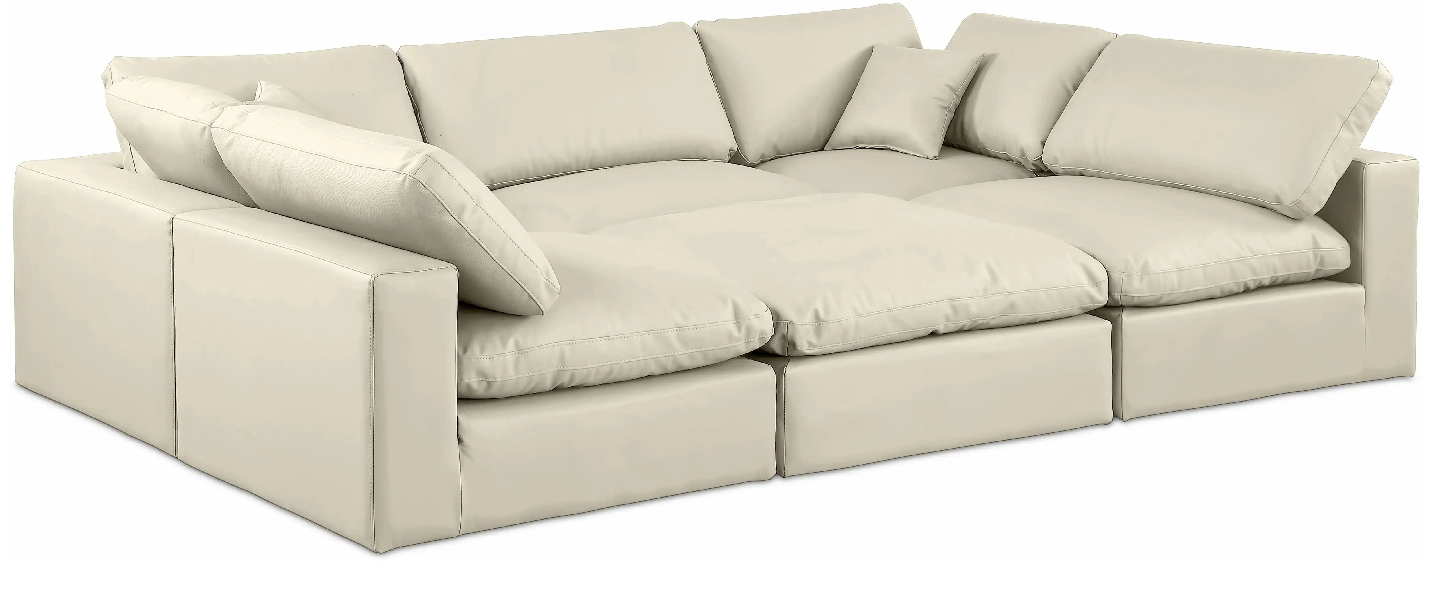 Comfy - 6 Piece Faux Leather Sectional - Best Buy Furniture