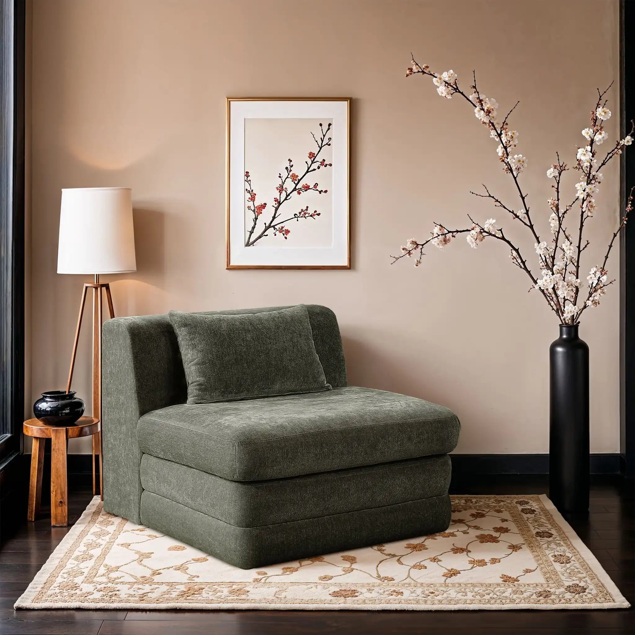 Stellar - Chenille Fabric Upholstered Modular Armless Chair
